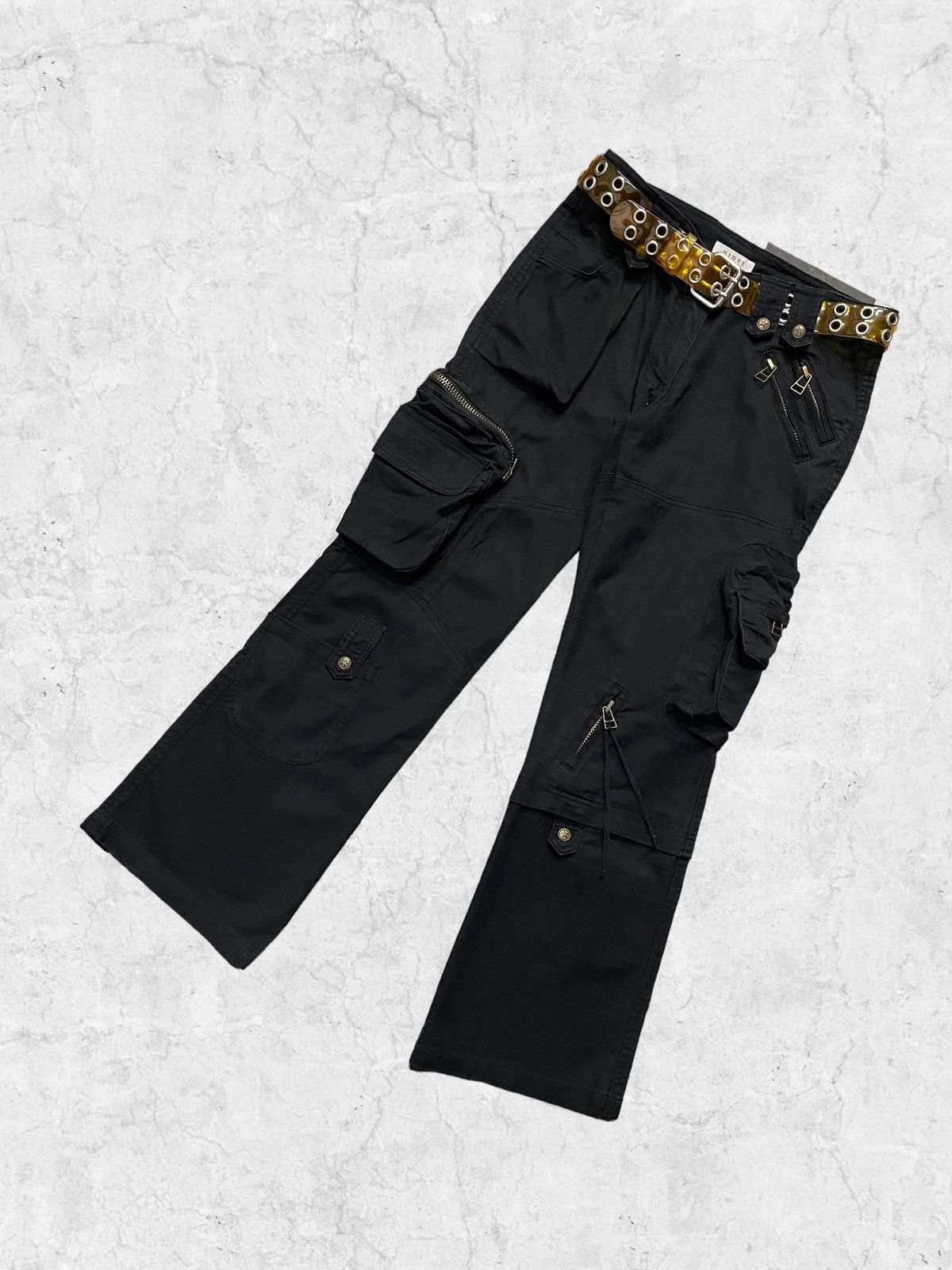 Japanese Brand × Vintage Hidef Japan Gas Mask Multi Pocket Cargo Pants & Rivet Belt Size US 32 / EU 48 - 6 Thumbnail