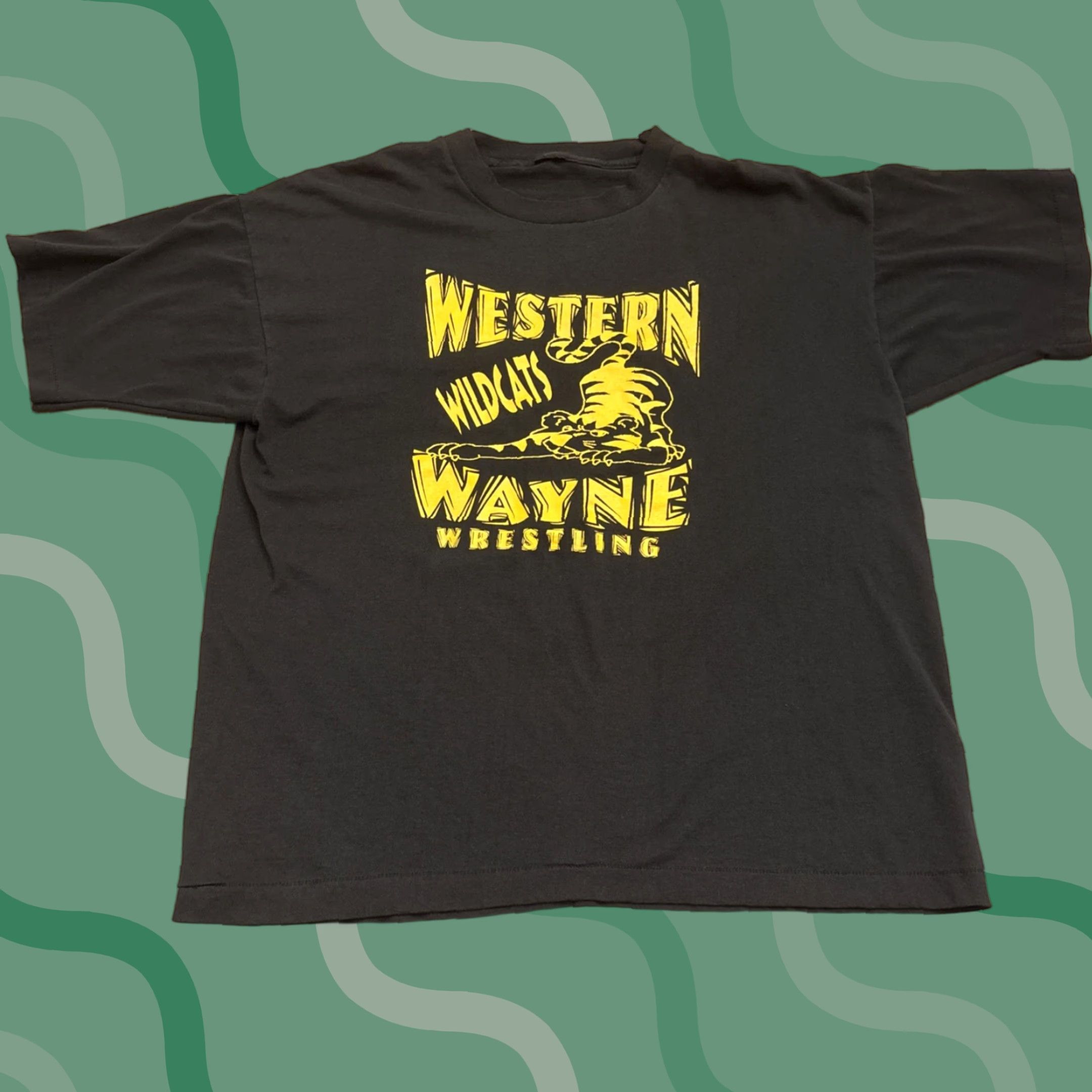 Vintage VINTAGE Western Wayne Wrestling Wildcats Lake Ariel PA T-Shirt Adult XL Black Wrestling Merch 90s? Size US XL / EU 56 / 4 - 1 Thumbnail
