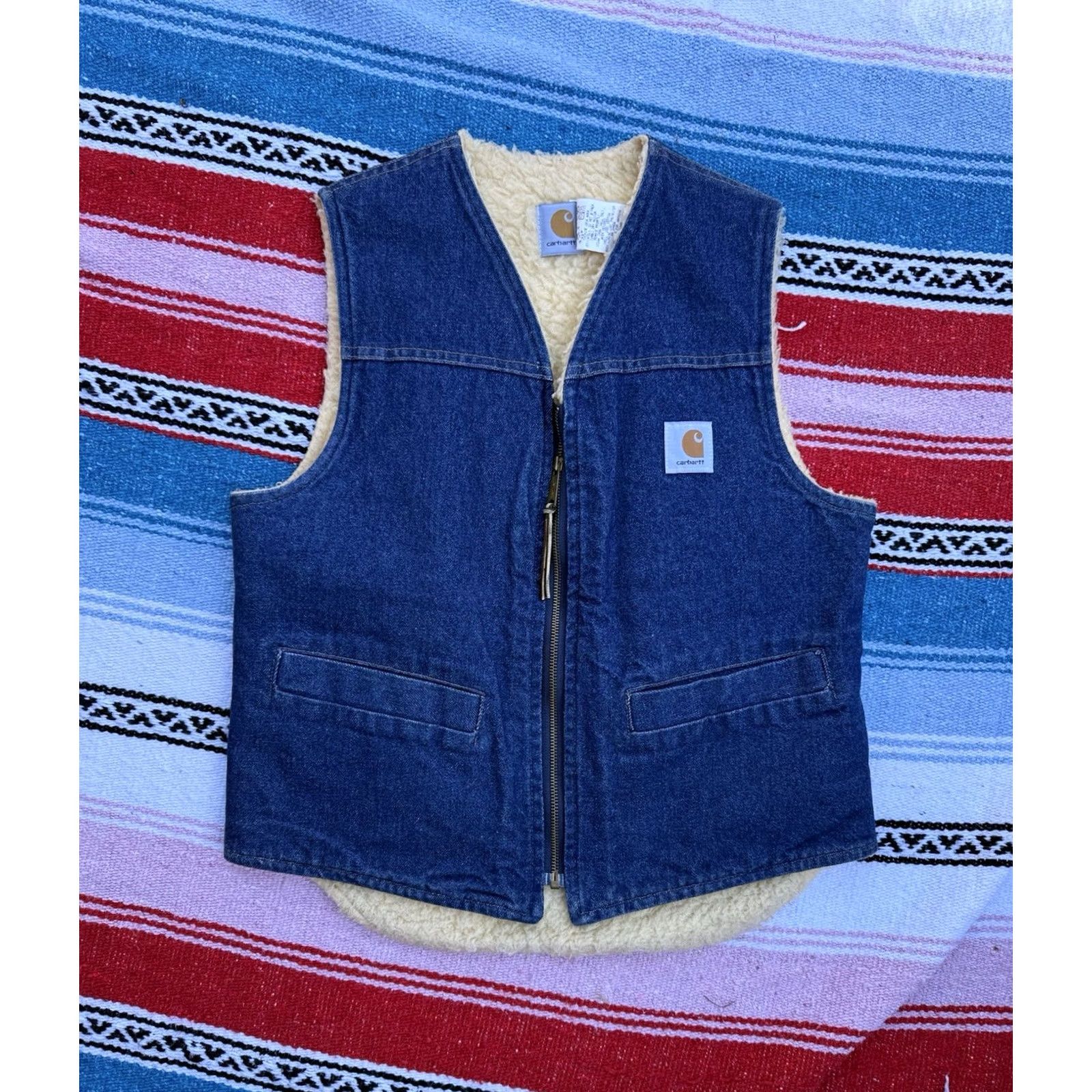Carhartt VINTAGE Carhartt Vest Denim Sherpa Lined USA Made Men’s M Workwear Size US M / EU 48-50 / 2 - 2 Thumbnail