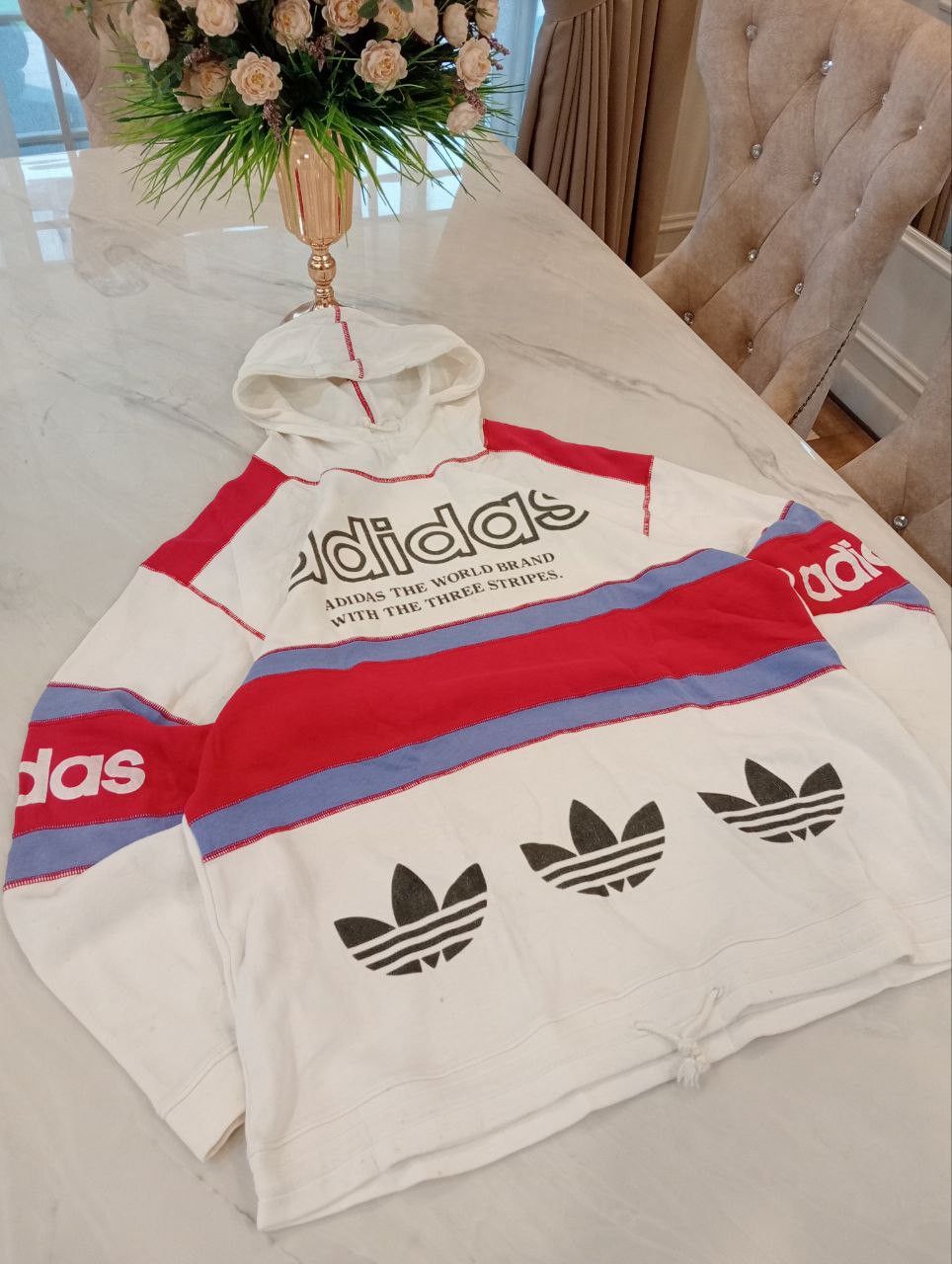 VINTAGE ADIDAS TREFOIL BIG LOGO SWEATSHIRT - SIZE L