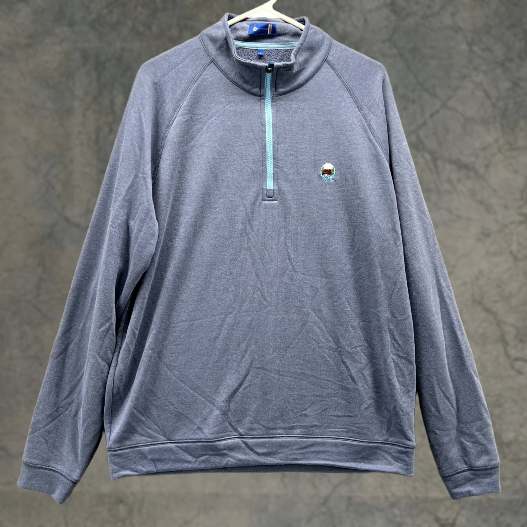 Vintage Stitch Sweater Mens L Blue 1/4 Zip Fleece Pullover Golf Club Casual Buttonless? Size US L / EU 52-54 / 3 - 1 Thumbnail