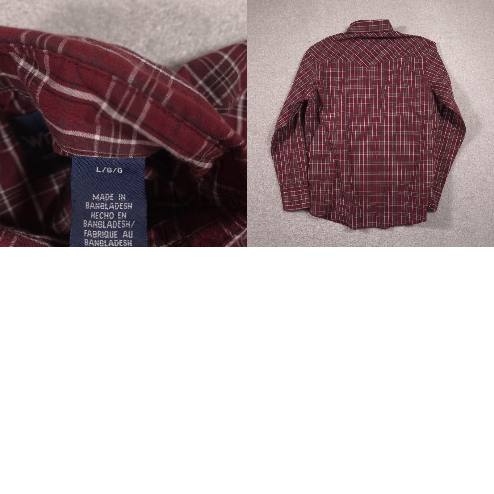 Wrangler VINTAGE Wrangler Shirt Mens L Red Plaid Western Pearl Snap Long Sleeve Cowboy Mens Size US L / EU 52-54 / 3 - 9 Thumbnail
