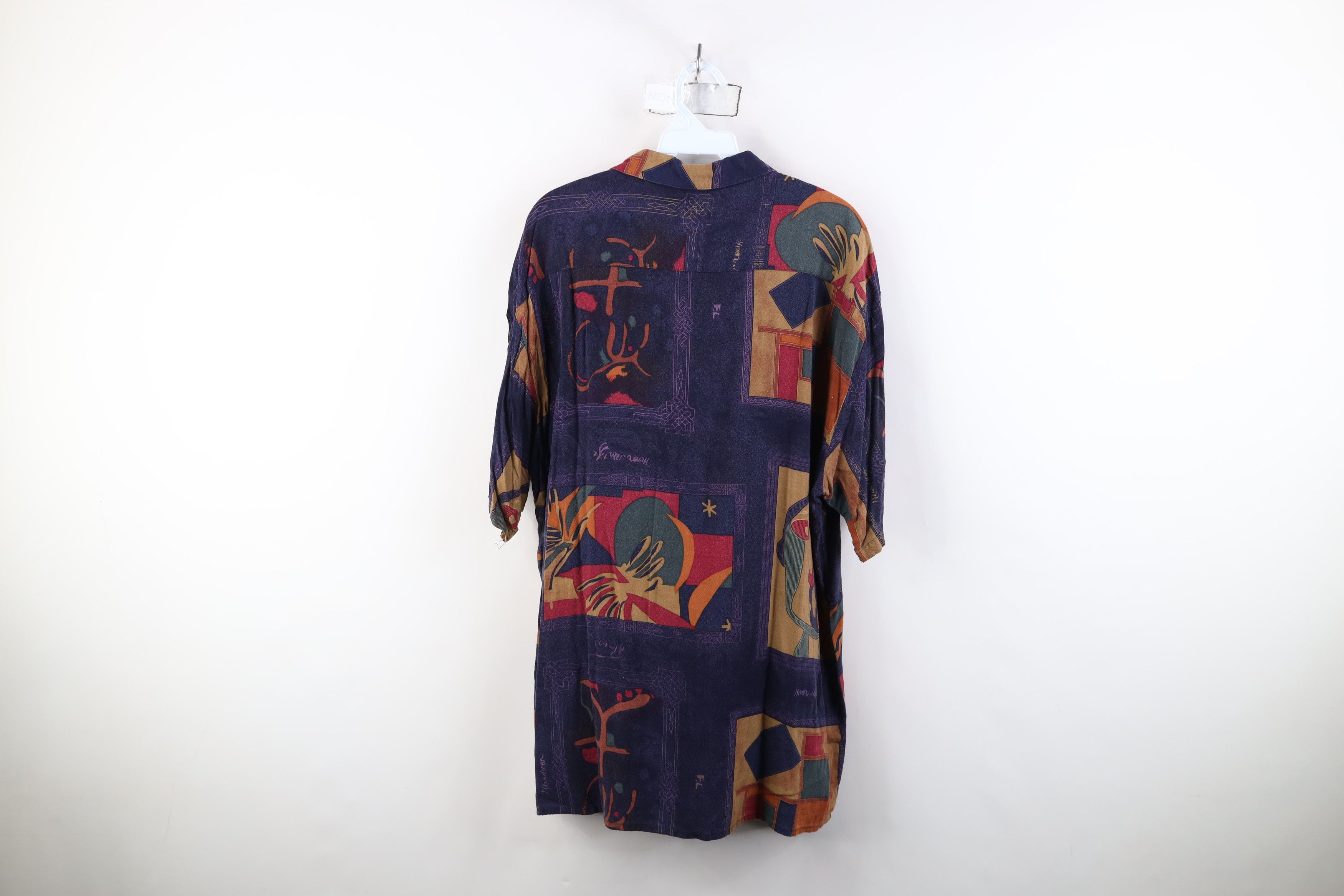 Vintage Vintage 90s Streetwear Rayon Gabardine Collared Button Shirt Size US XL / EU 56 / 4 - 12 Thumbnail
