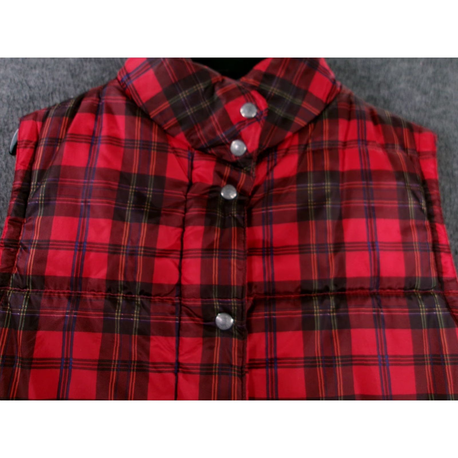 Jones New York VINTAGE Jones New York Sport Vest Womens Small Plaid Puffer Sleeveless 90s Red Black Slim Fit Size S / US 4 / IT 40 - 2 Thumbnail