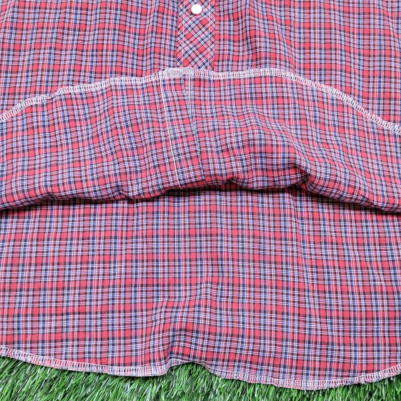 Wrangler VTG 80s Wrangler Pearl Snap Western Shirt Mens XL USA Plaid Size US XL / EU 56 / 4 - 4 Thumbnail