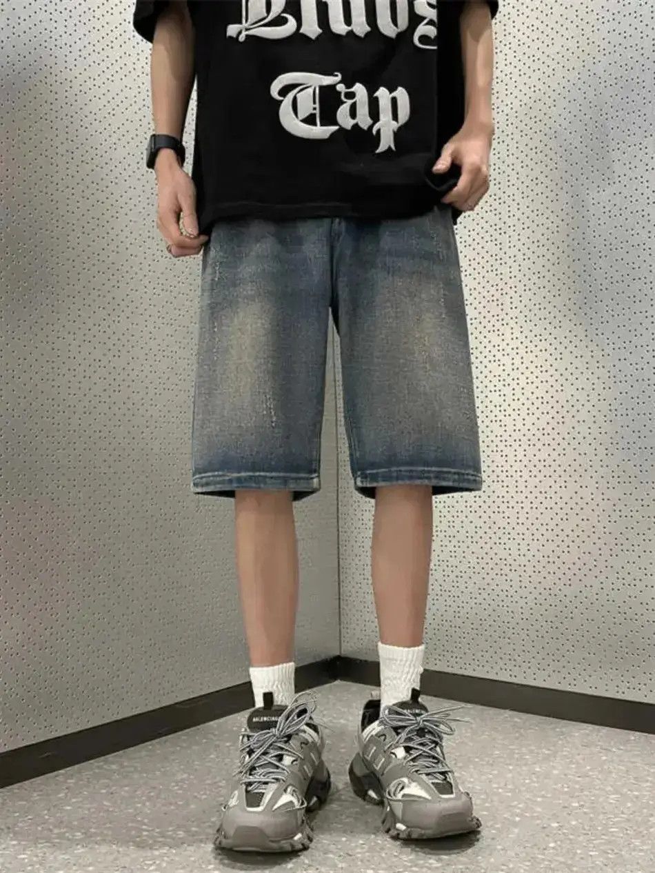 Japanese Brand Retro straight leg loose denim shorts Size US 32 / EU 48 - 1 Thumbnail