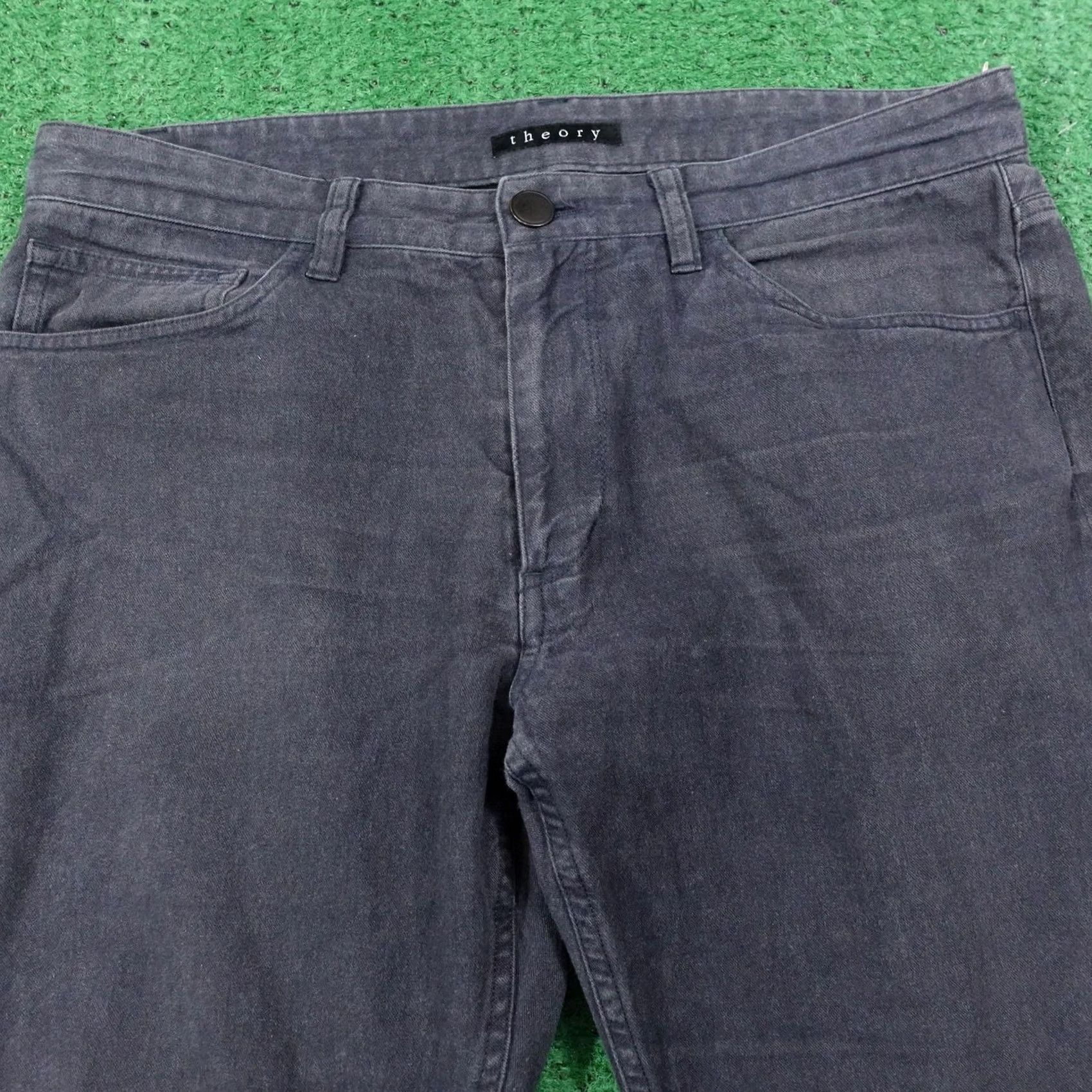 Theory Theory Pants Mens 32 Gray Haydon Straight Slim Fit Chino Cotton 27 Inseam Etc Pocket 5-Pocket Denim Front Zip Belt Loops Regular Size 33 Waist Size US 32 / EU 48 - 2 Thumbnail