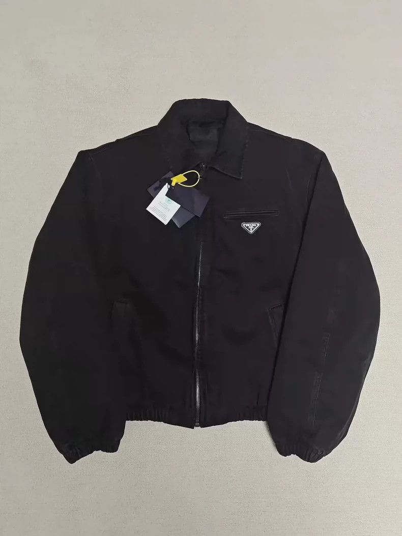 PRADA ジャケット Prada PRADA Logo applique zippered denim jacket 2501