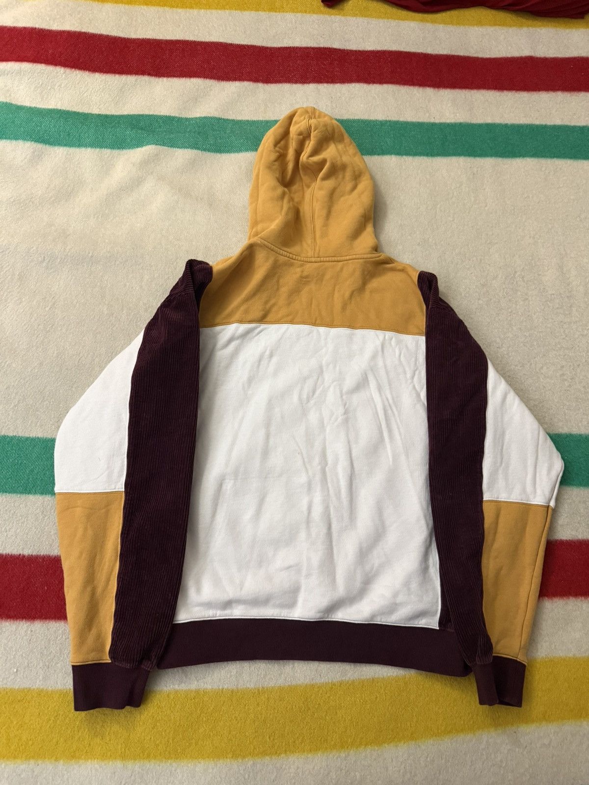 KITH NY Albany Sandrift Corduroy Color Block Hoodie Large L