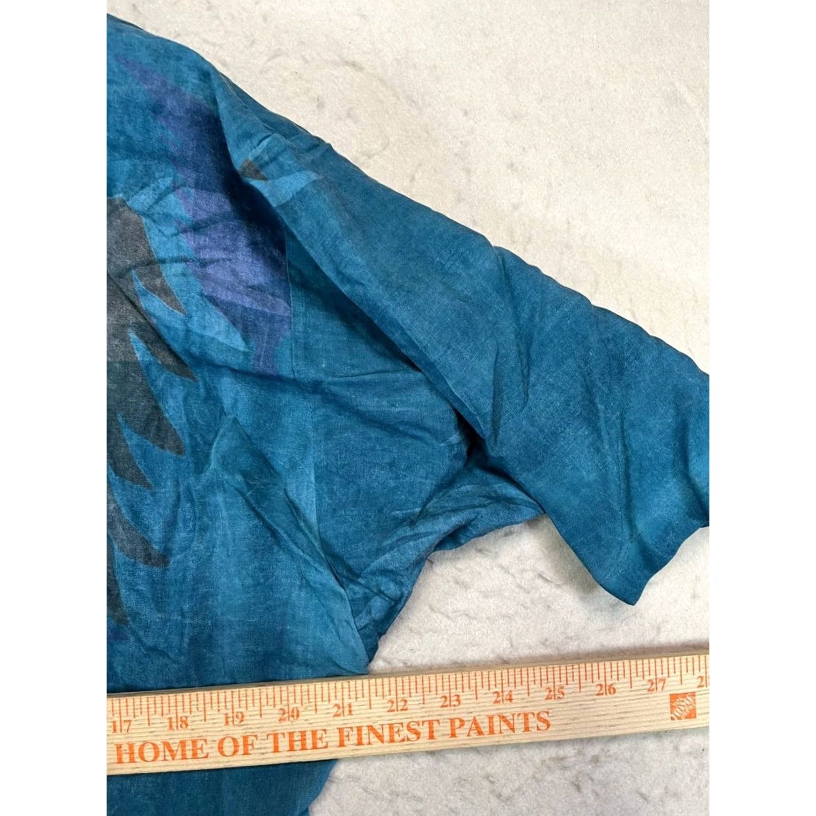 Vintage Rum Reggae Blue Batik-Print M Elastic Drawstring Waist Pants Top Bottoms Casual Size M / US 6-8 / IT 42-44 - 6 Thumbnail