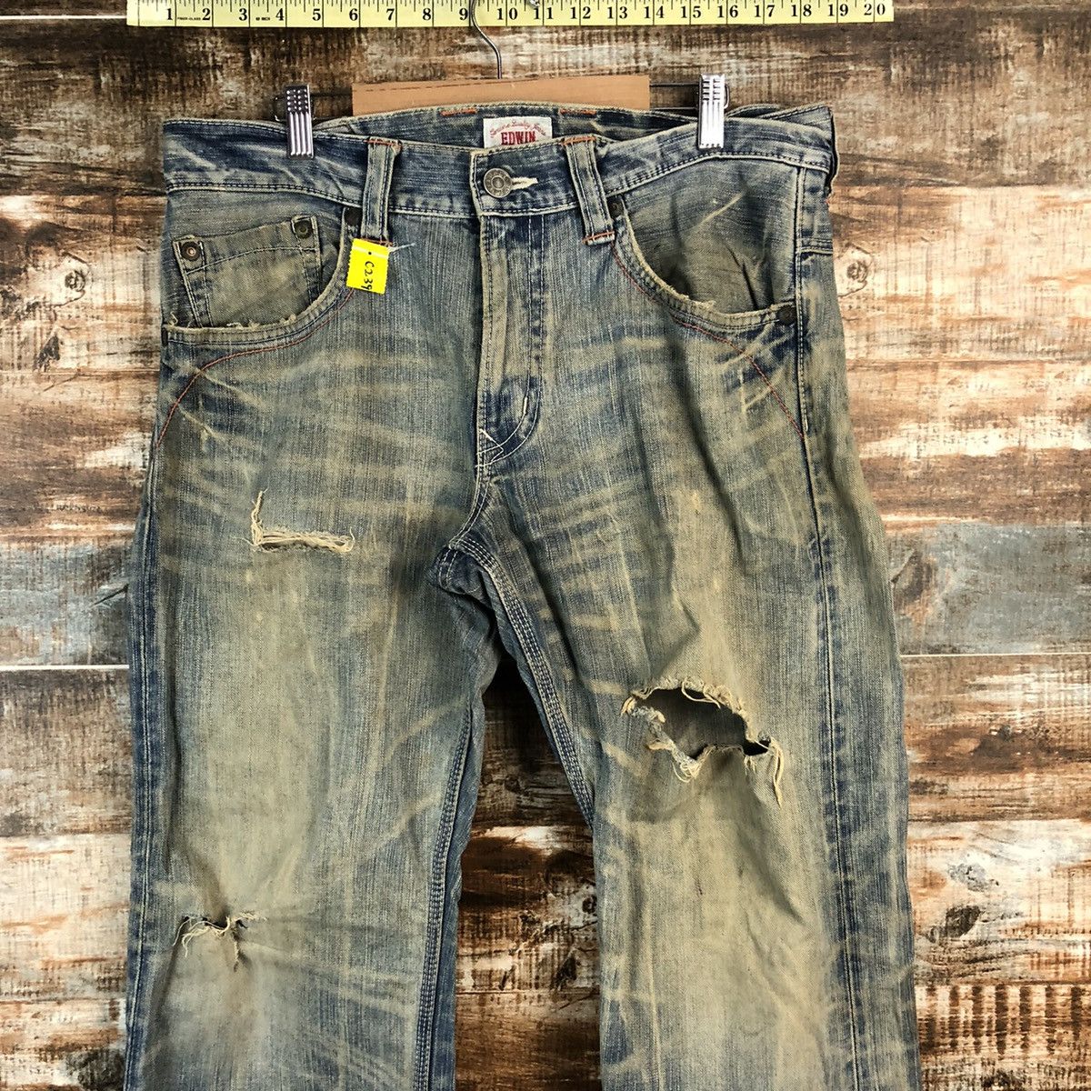 Edwin DLL Edwin Blue Distressed ripped Denim Pants #C239 Size US 35 - 4 Thumbnail