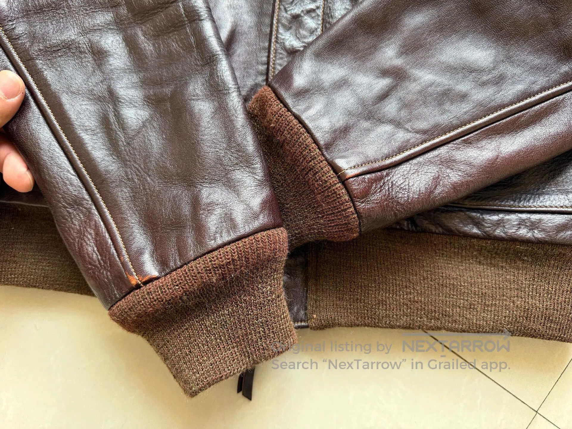 Rainbow Country Vintage Brown Leather Jacket with Unique Details. Size US S / EU 44-46 / 1 - 5 Thumbnail