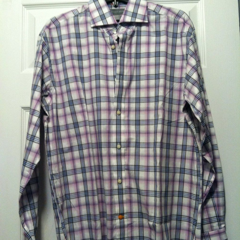 Thomas Dean THOMAS DEAN MENS NEW 100%COTTON CASUAL SHIRT SIZE: M Size US M / EU 48-50 / 2 - 3 Thumbnail