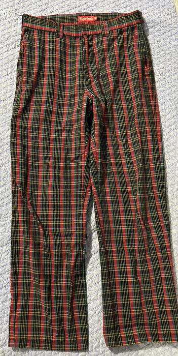 Supreme SUPREME Plaid Work Pants - Red SS23 Mens Size 30 Twill