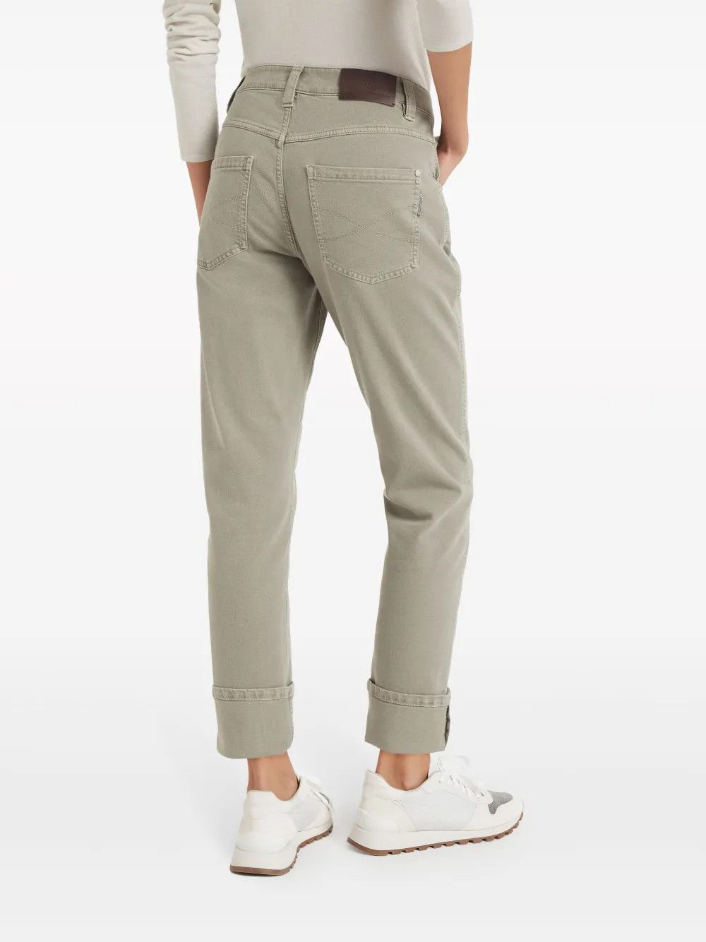 Brunello Cucinelli o1w1db10825 Woman Dyed Pants in Light Beige Size 26" / US 2 / IT 38 - 2 Thumbnail