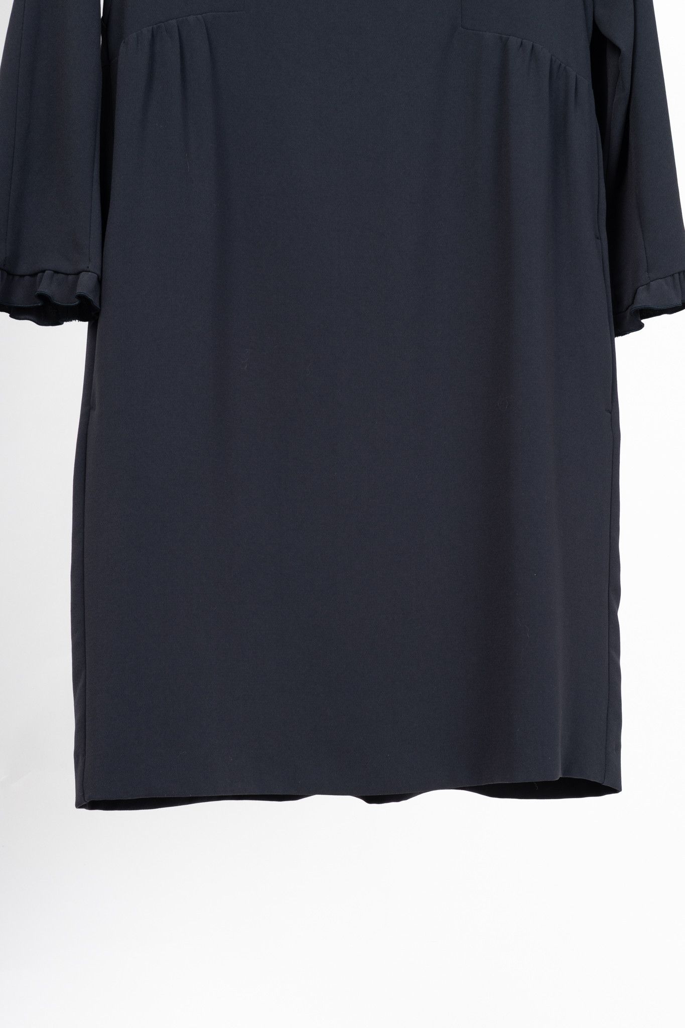 Weekend Max Mara Weekend Max Mara Navy Crepe Ruffle-Cuff Dress Size S / US 4 / IT 40 - 7 Thumbnail