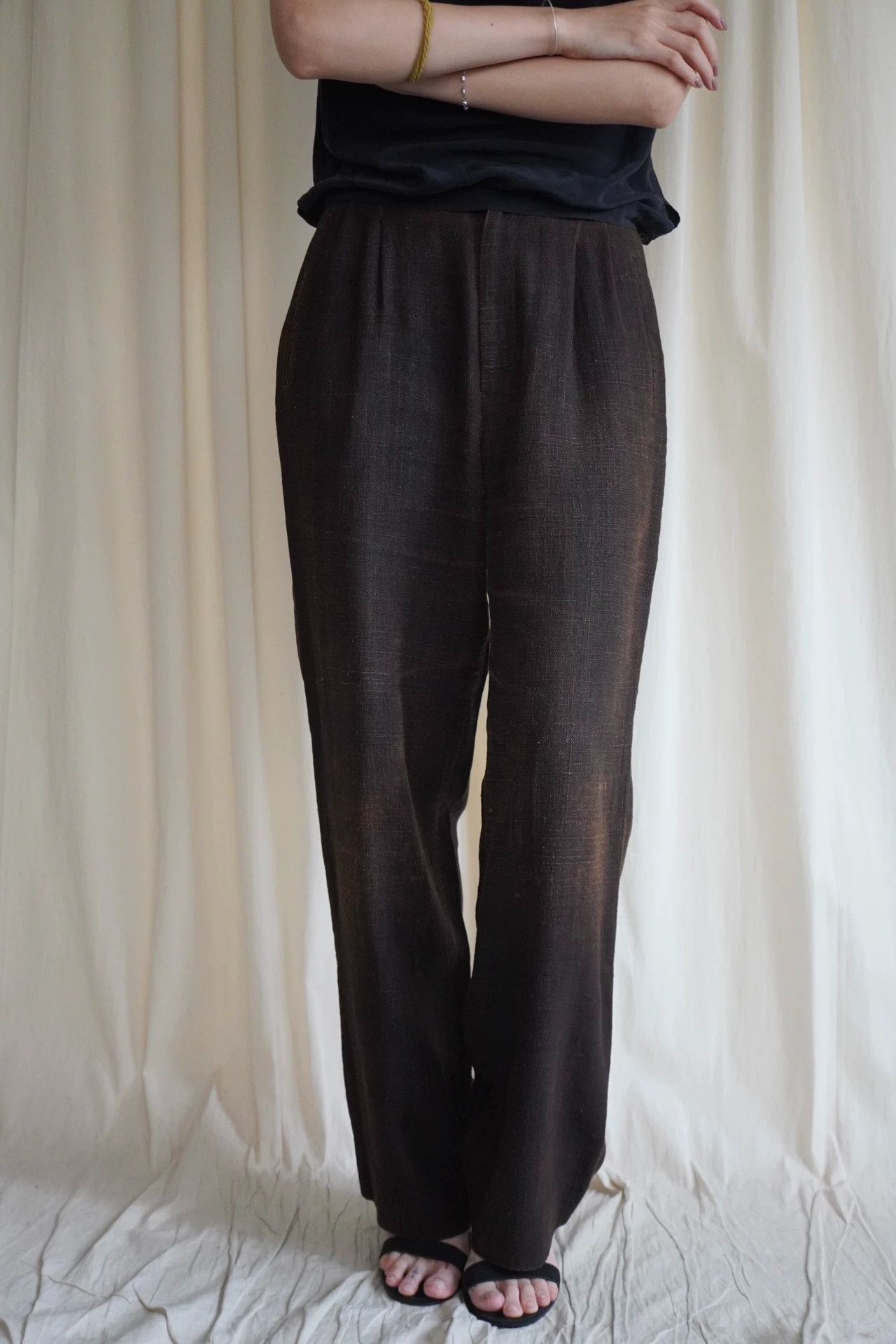 Issey Miyake Issey Miyake 1999 Mud Dyed Faded Straight Pants M Size 27" / US 4 / IT 40 - 2 Thumbnail