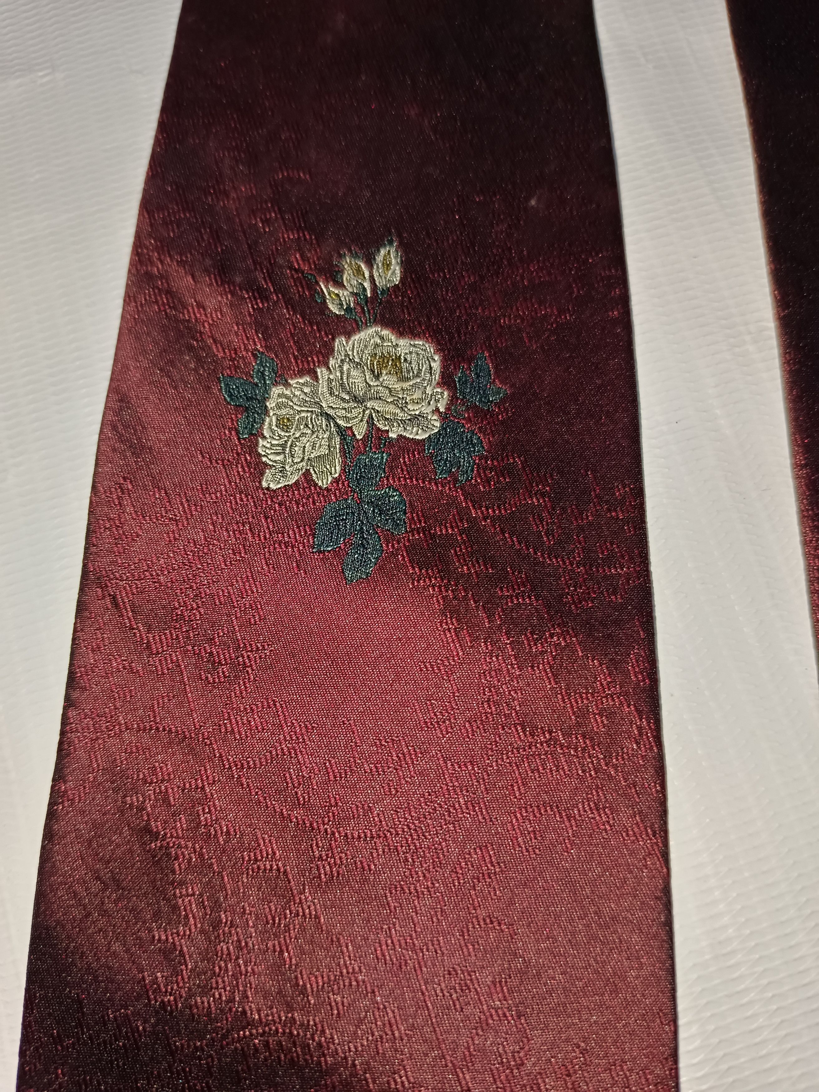 Karl Lagerfeld × Vintage Rare Karl Lagerfeld Embroidery Flower Tie Size ONE SIZE - 5 Thumbnail