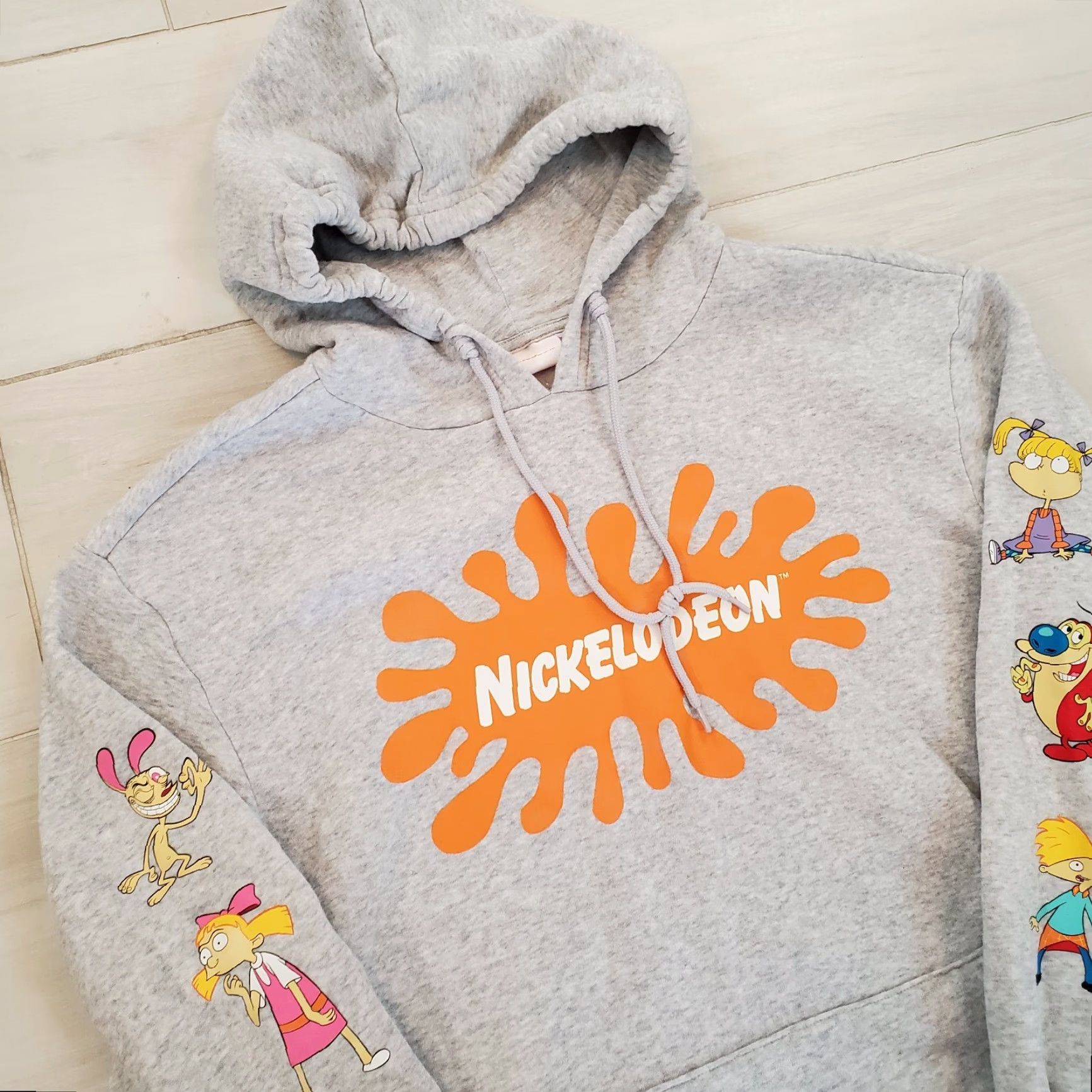 Nickelodeon VINTAGE Nickelodeon 90s Cartoons Hoodie Sweatshirt Gray Large Rocket Power Rugrats Etc Mens Sweatshirt Hoodie Crew Neck Fleece Graphic Print Pockets Size US L / EU 52-54 / 3 - 4 Thumbnail