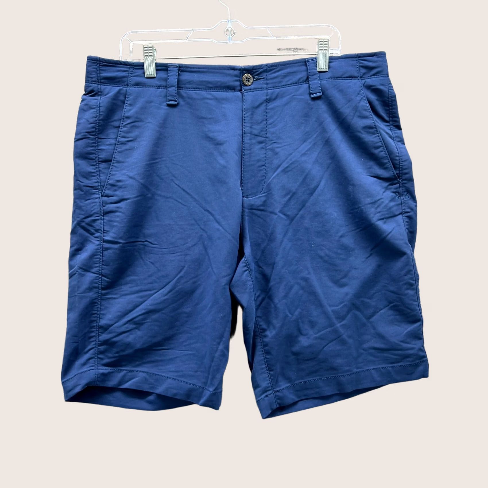 Under Armour Under Armour Shorts Men 36 Blue Flat Front Chino Heatgear Loose Fit Golf 8in Inseam Casual Travel Casual Mens Size US 36 / EU 52 - 1 Thumbnail