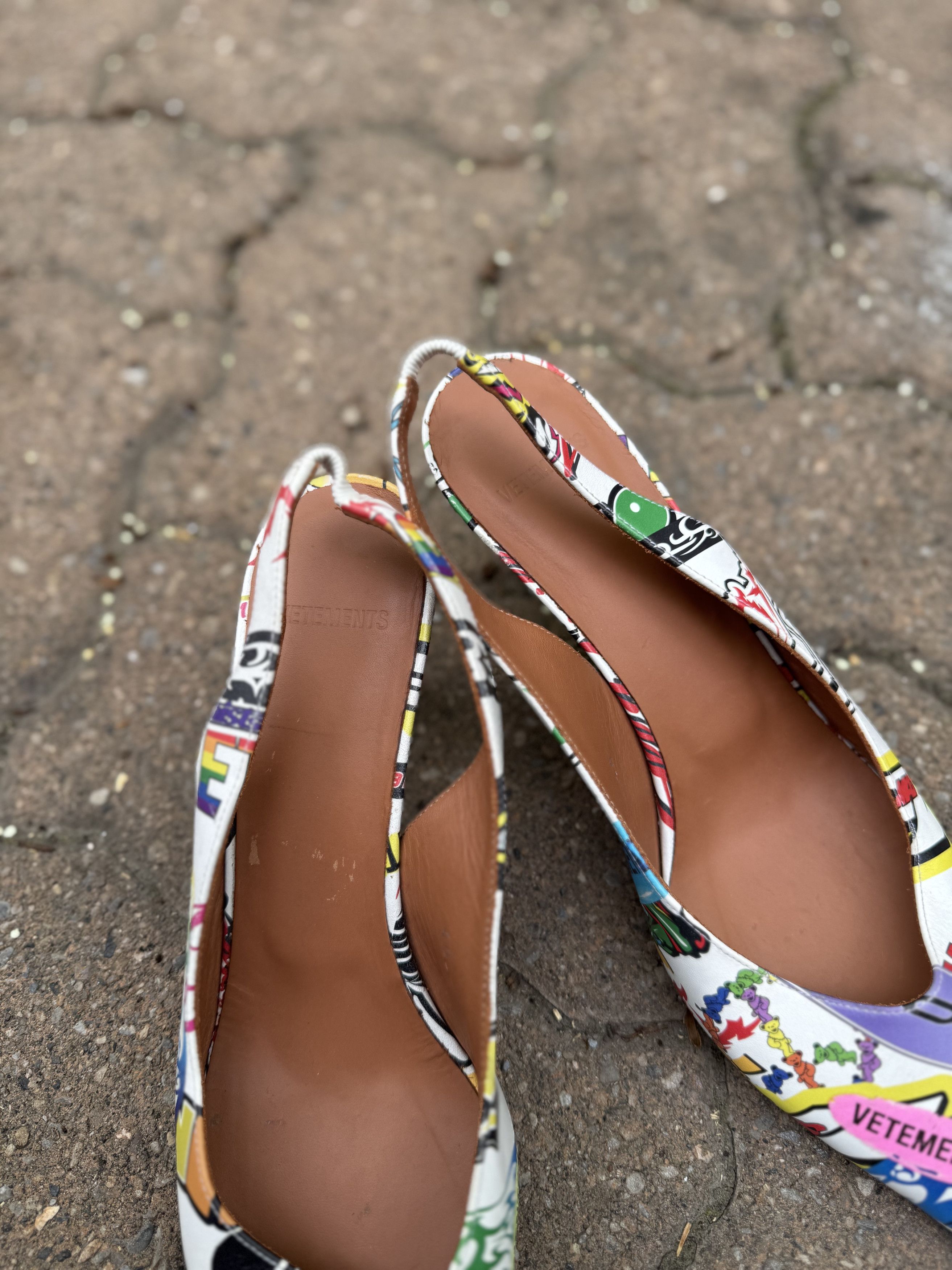 Vetements Vetements Graffiti Slingback Heels Size US 10 / IT 40 - 4 Thumbnail