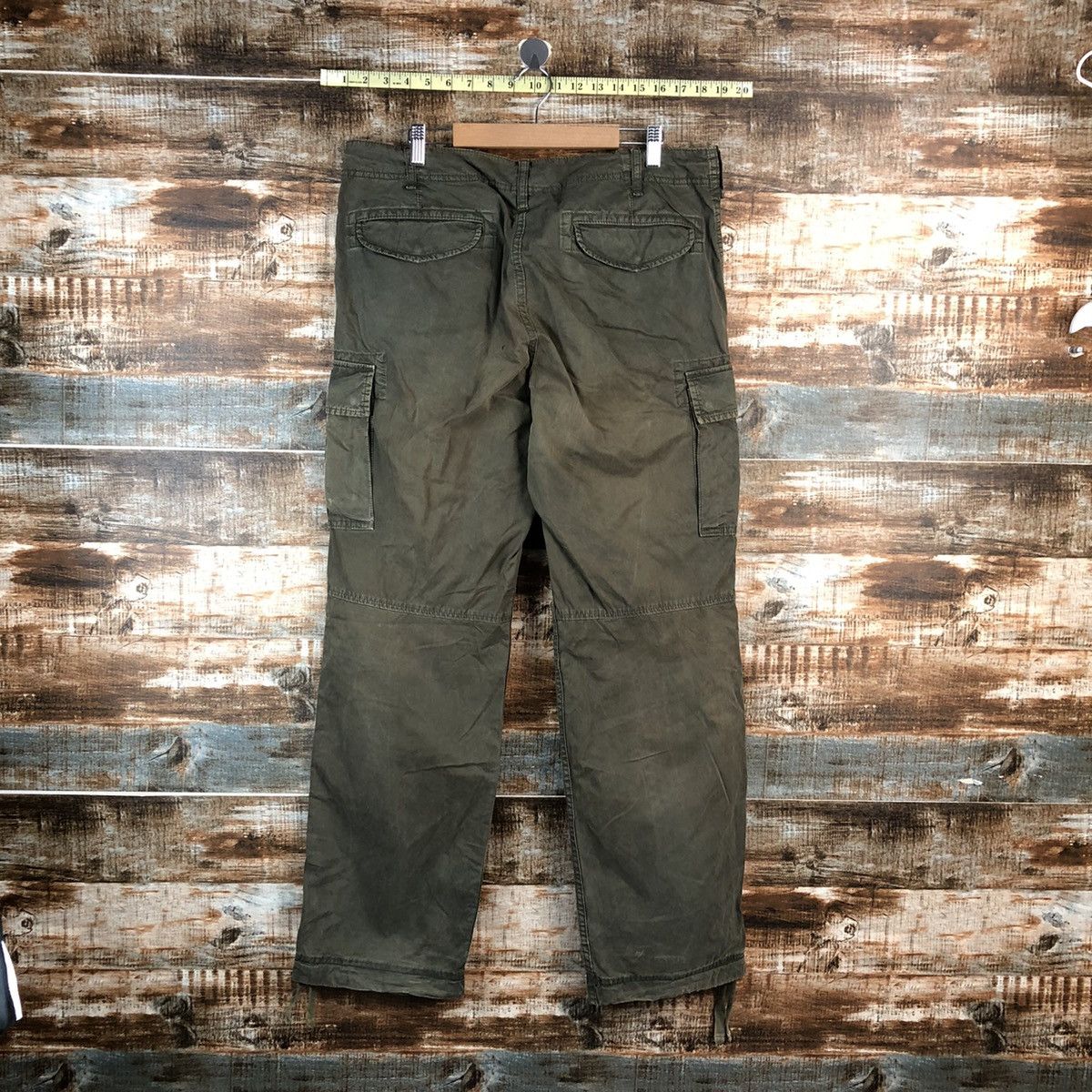 Faded Glory Uniqlo japan Green faded Cargo Multipocket Pants #A2563 Size US 35 - 15 Thumbnail