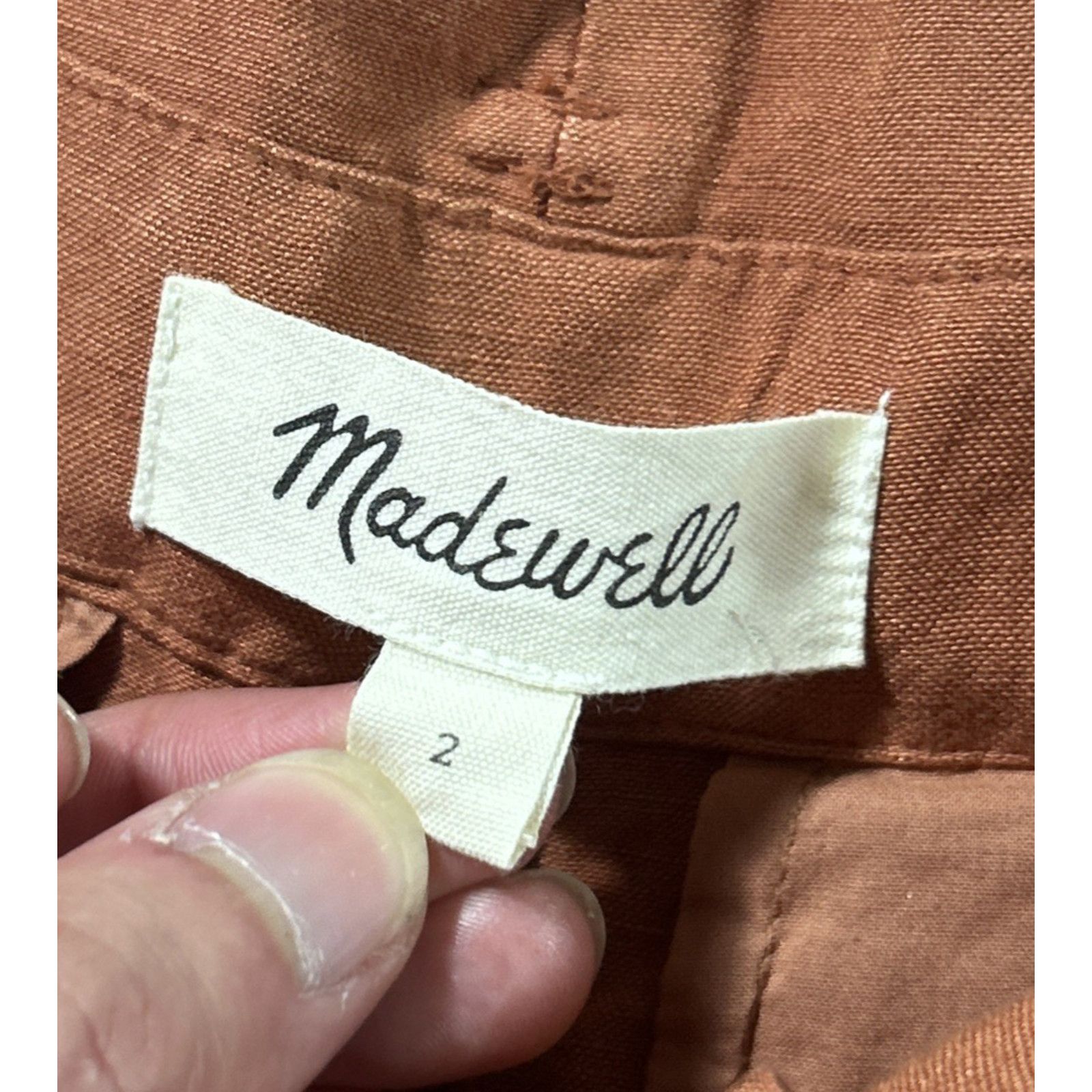 Madewell Baggy Linen Paperbag Pants 28x25 Hamilton Boho Cottage Belt Size 26" / US 2 / IT 38 - 5 Thumbnail