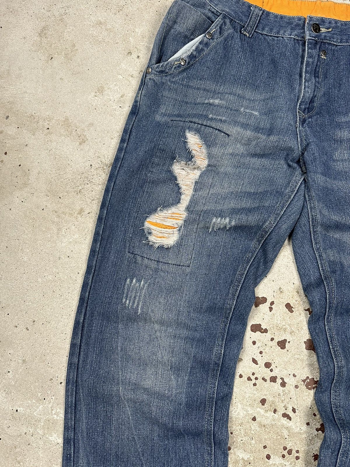 Japanese Brand × Vintage Vintage Y2K Japanese Reworked Baggy Denim Pants Jeans Size US 33 - 6 Thumbnail