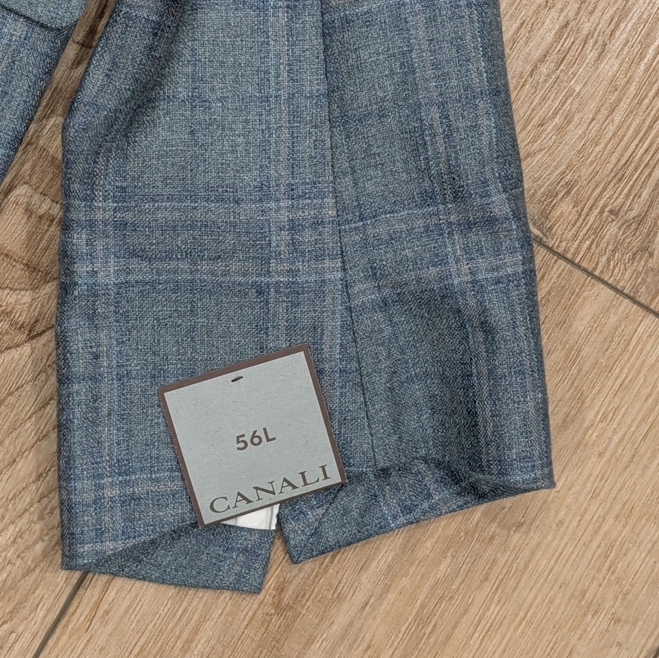 Canali CANALI Shadow Check Silk/Cashmere Sport Coat Light Green 46L Size 46L - 4 Thumbnail