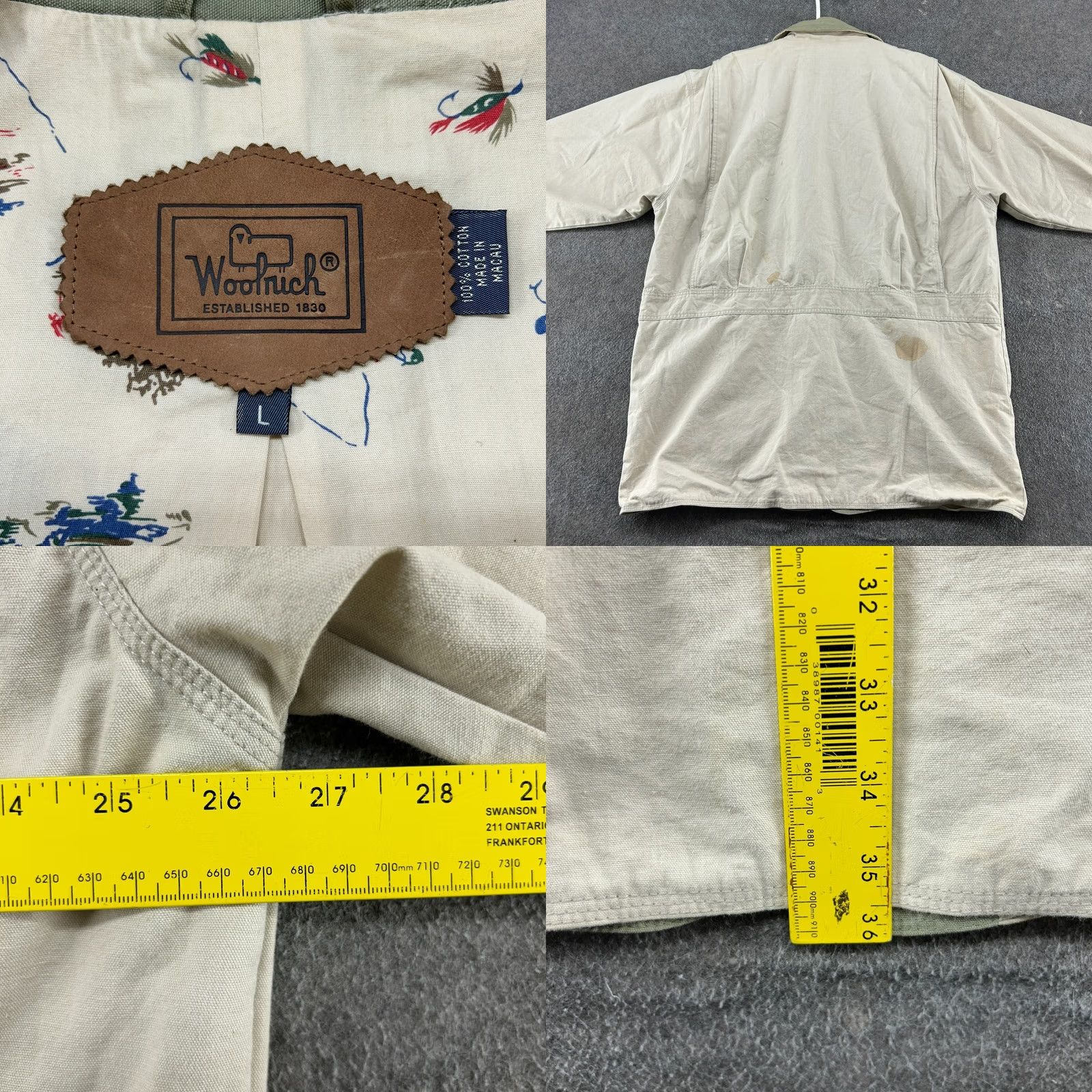 Vintage VINTAGE Woolrich Coat Jacket Mens L Beige Canvas Lined Wool 90s Coat Mens L Beige Woolrich Woolen Mills 90s Size US L / EU 52-54 / 3 - 10 Thumbnail