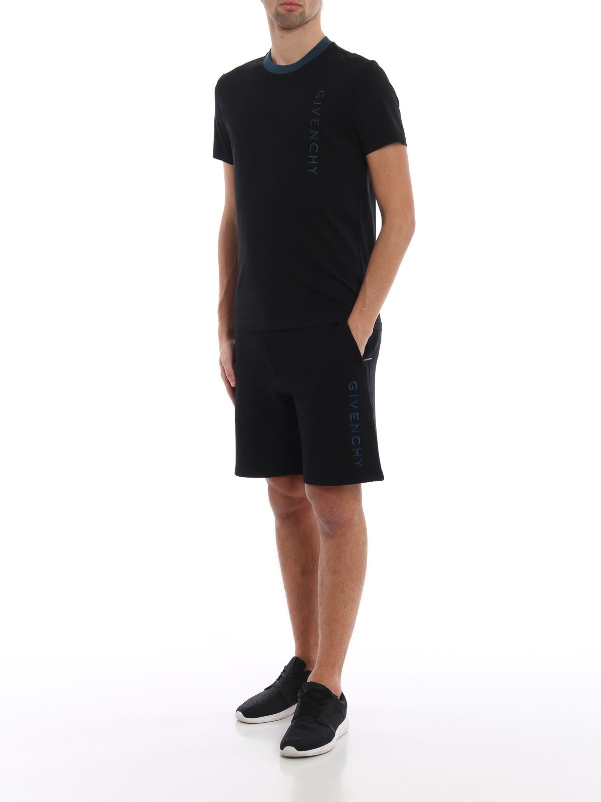 Givenchy Black Embroidered Vertical Logo T-Shirt Size US XL / EU 56 / 4 - 3 Thumbnail