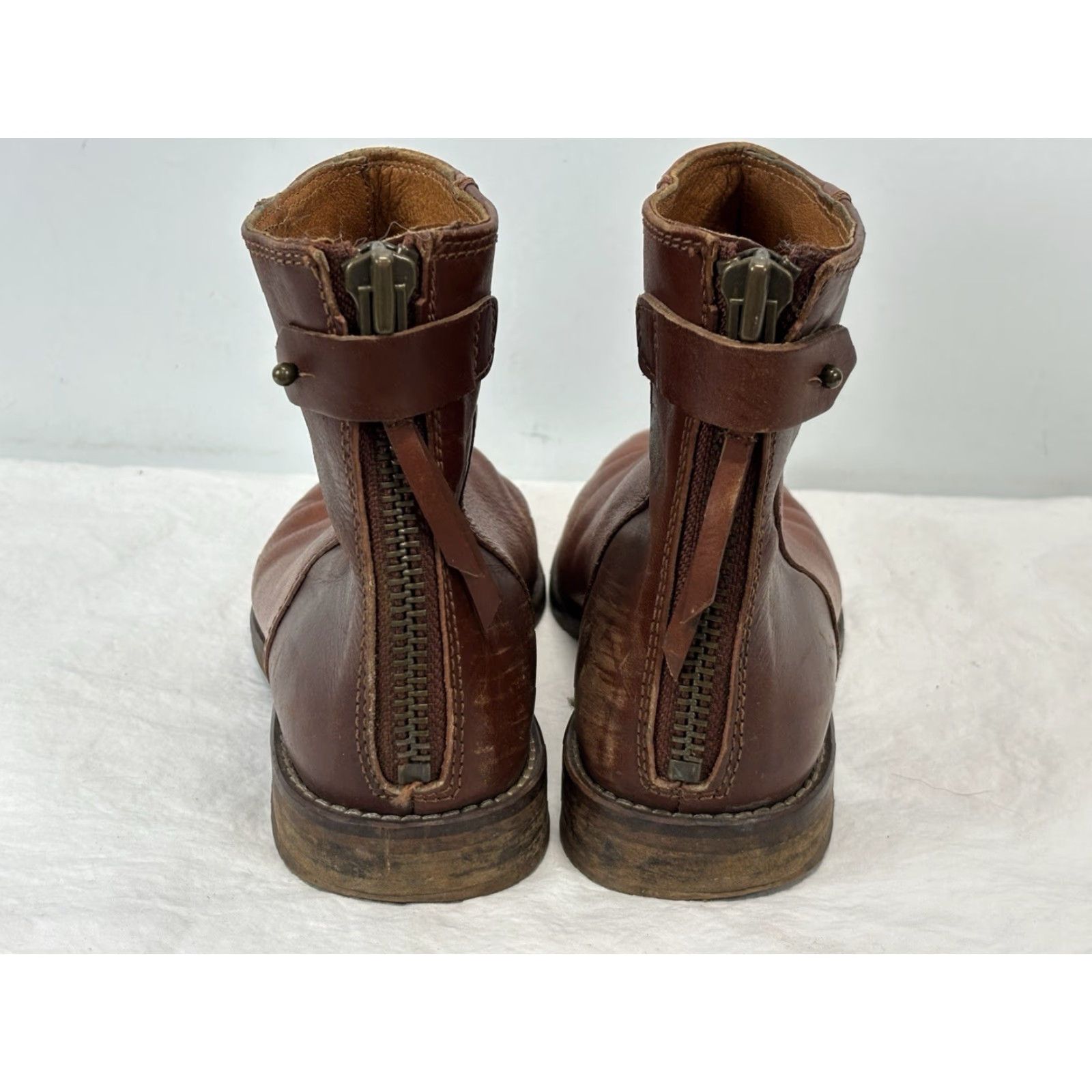 Madewell Madewell Sonia Bootie Leather Ankle Boot Womens 6 Brown Two-Tone Zip Back Size US 6 / IT 36 - 4 Thumbnail