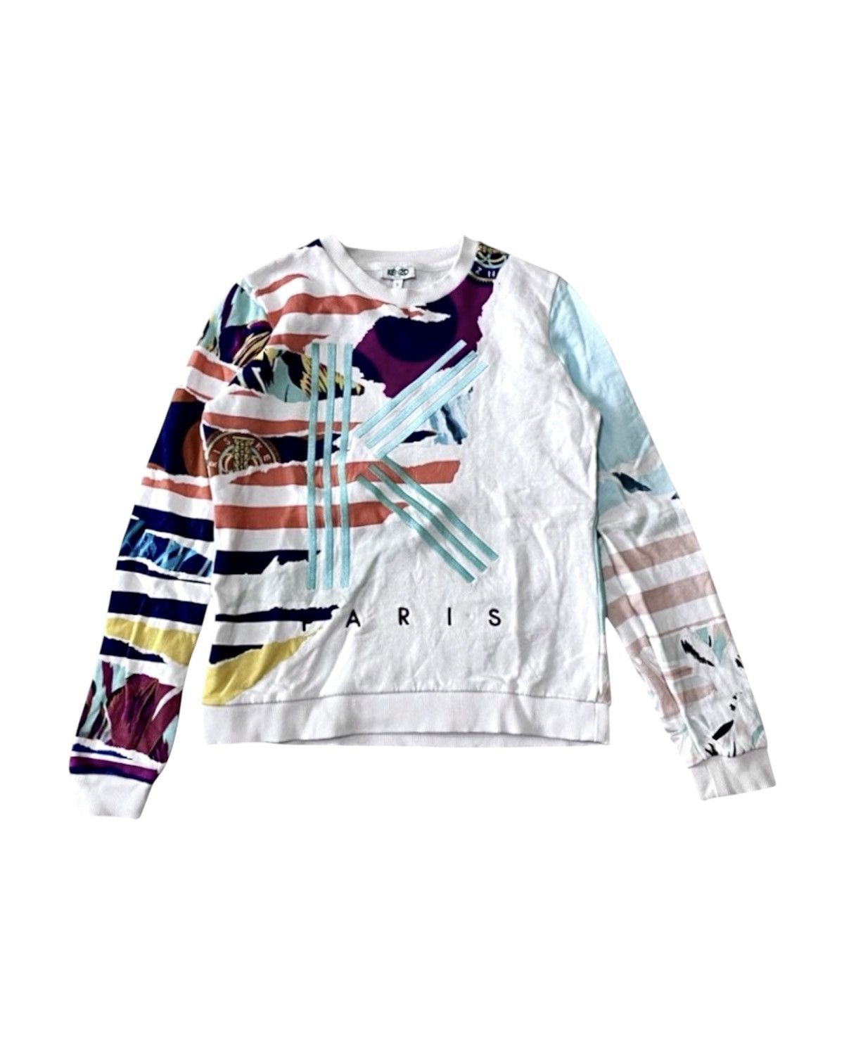 Kenzo Kenzo Multicolor Full Printed Embroidered Logo Sweatshirt Size US S / EU 44-46 / 1 - 1 Thumbnail