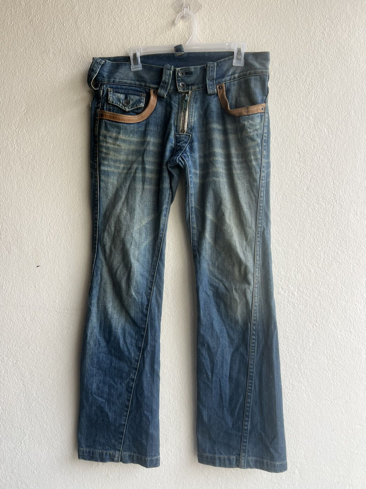 BUFFALO BOBS Vintage Buffalo Jeans Distress Dirty Mud Denim Bootcut Jeans Size US 31 - 22 Thumbnail