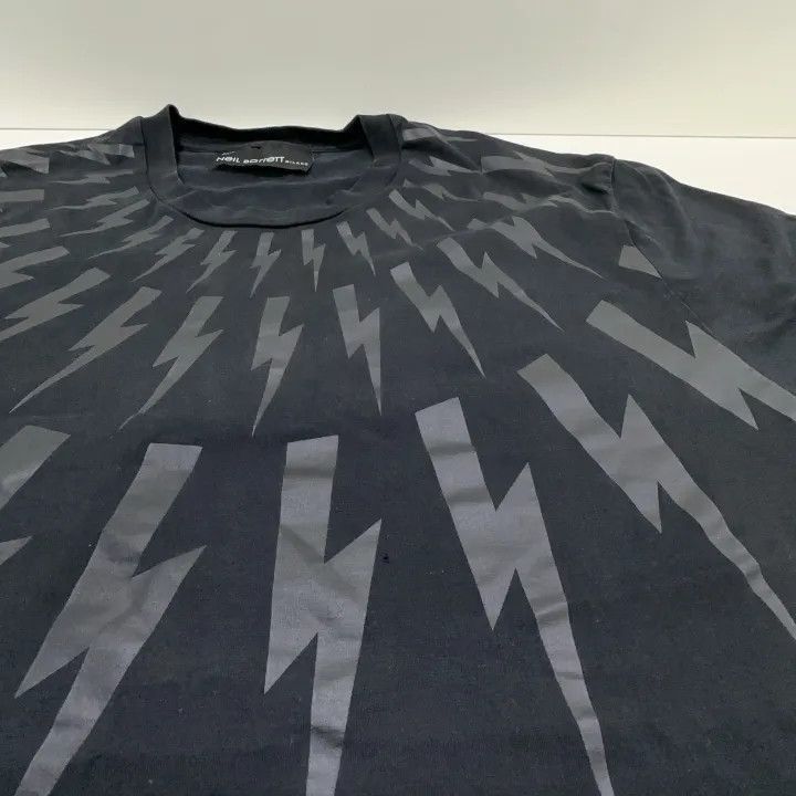 Neil Barrett Neil Barrett Black Lightning Print T-Shirt -2507 Size US XXL / EU 58 / 5 - 4 Thumbnail
