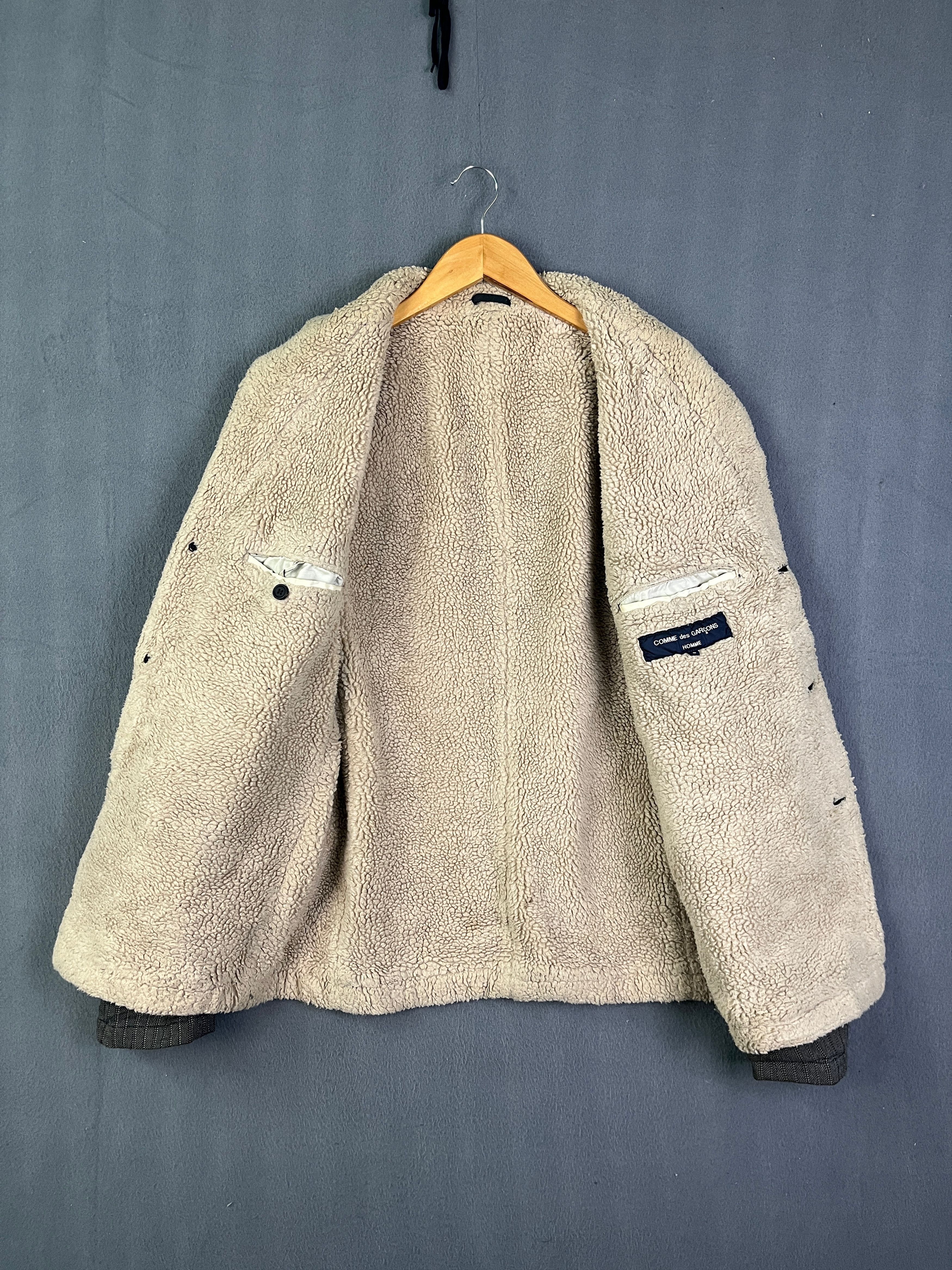 Comme des Garcons Homme CDG Homme AW2005 Sherpa Deep Pile Pinstripes Jacket Size US L / EU 52-54 / 3 - 11 Thumbnail
