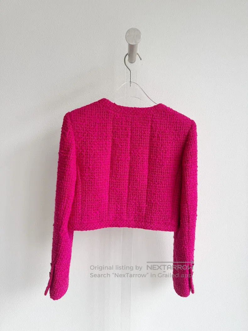 Chanel Chanel 21K rose-red short jacket Size XXS / US 00 / IT 34 - 5 Thumbnail