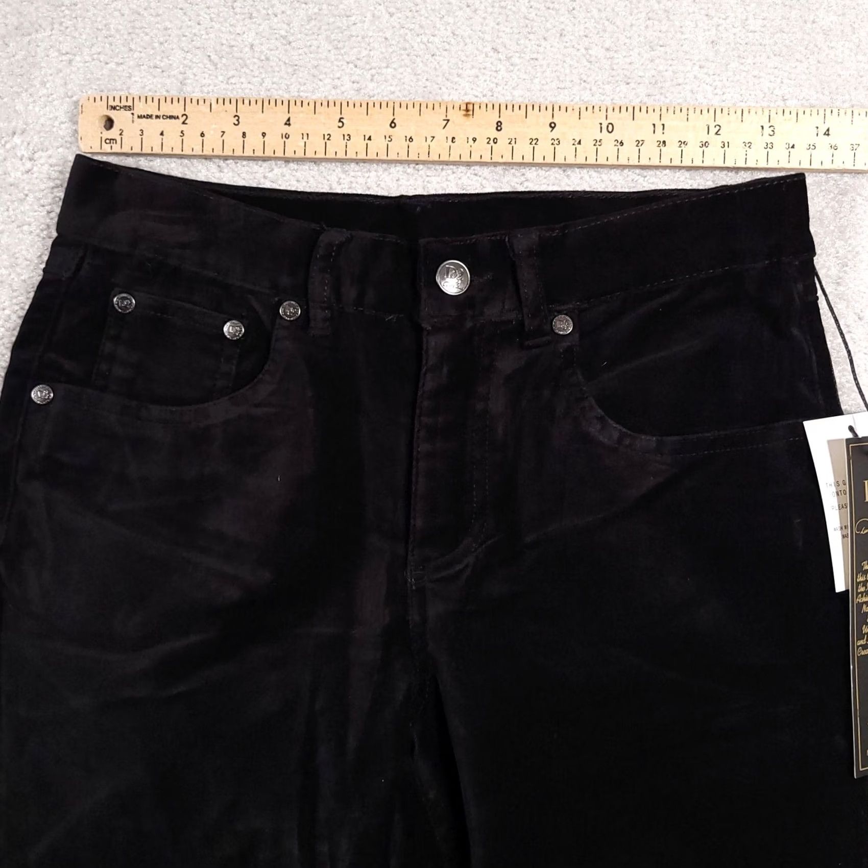 Velour Diane Gilman DG2 Velour Pants Women's 2P Petite Black Stretch Mid-Rise Straight Dress Pants convex Size 26" / US 2 / IT 38 - 4 Thumbnail