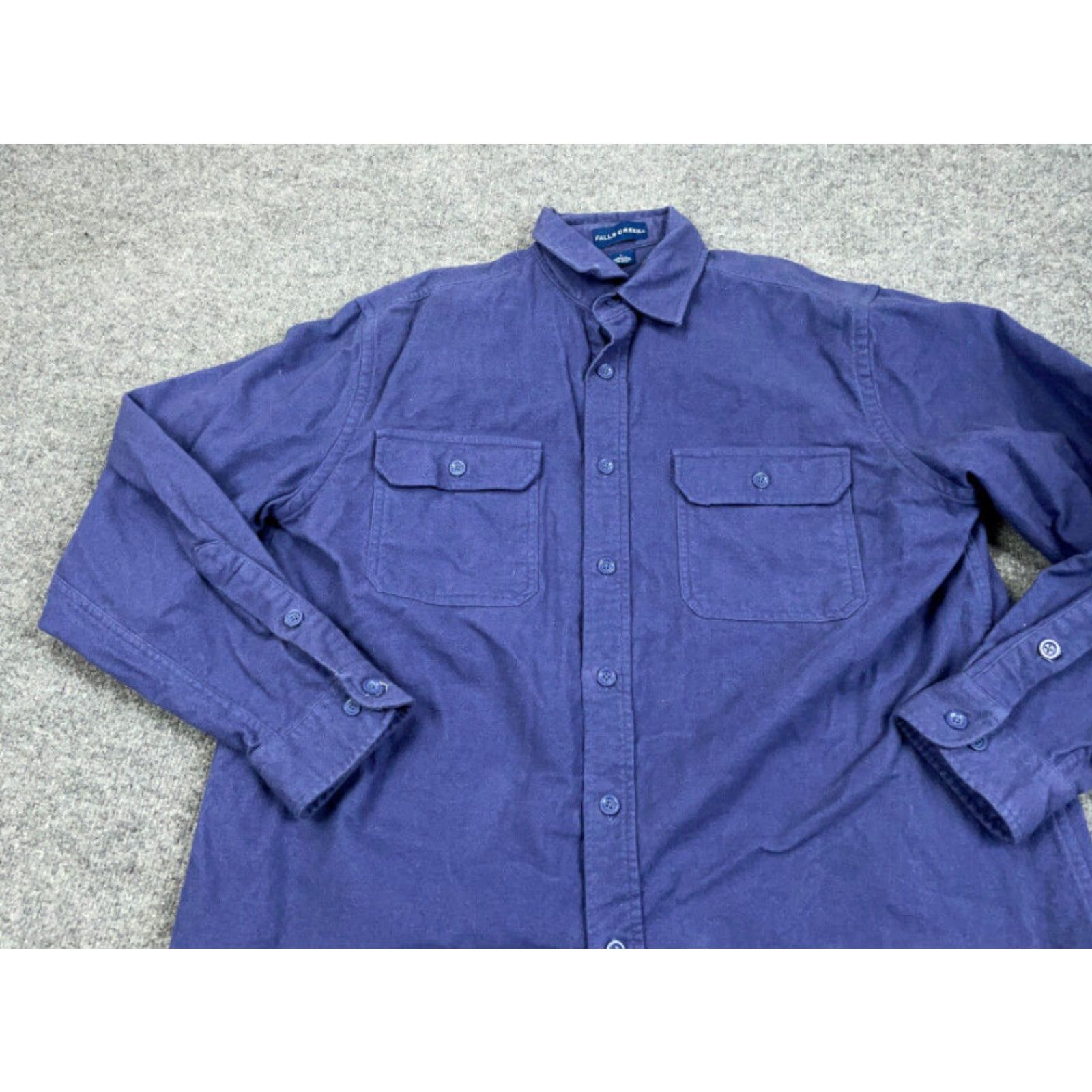 Vintage Falls Creek Shirt Adult Large Purplish Blue Heavyweight Flannel Grunge Workwear Cotton Size US L / EU 52-54 / 3 - 5 Thumbnail