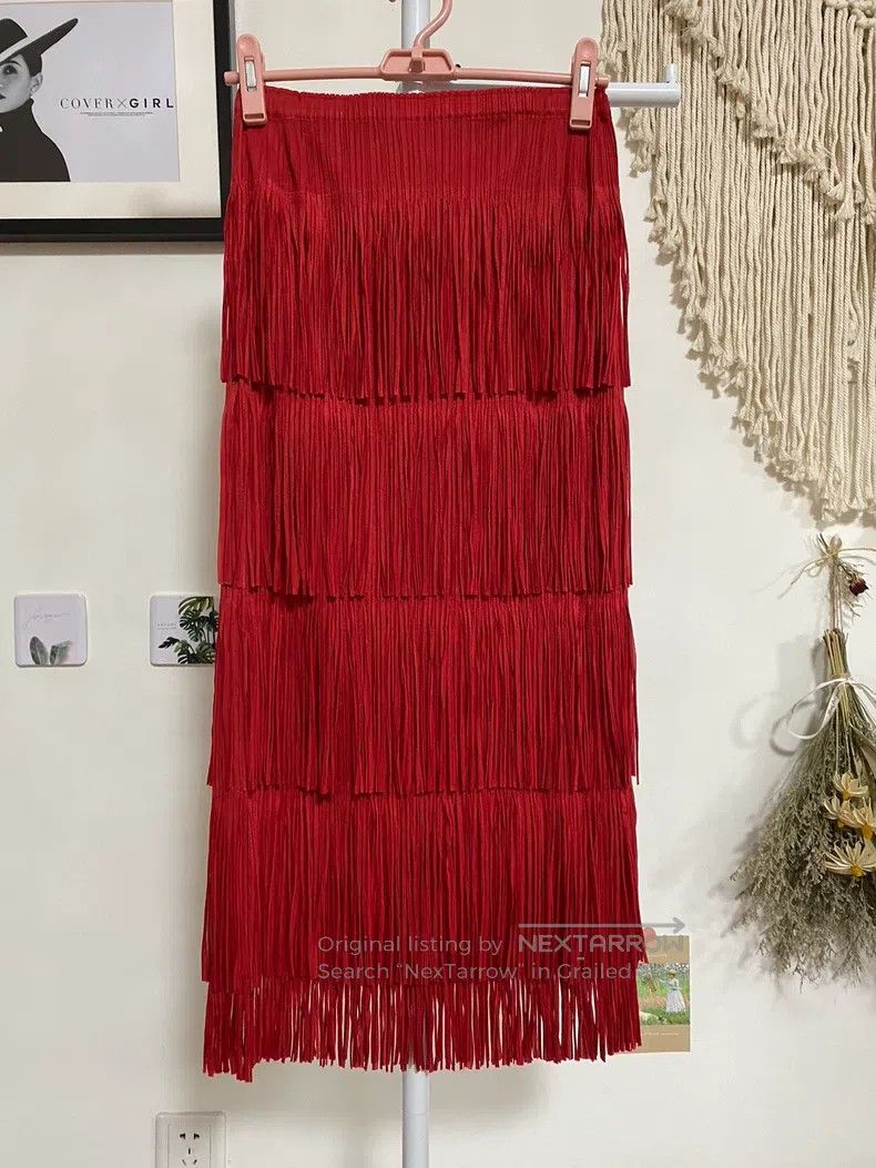Issey Miyake Issey Miyake Fringed Midi Skirt Size 26" / US 2 / IT 38 - 1 Thumbnail