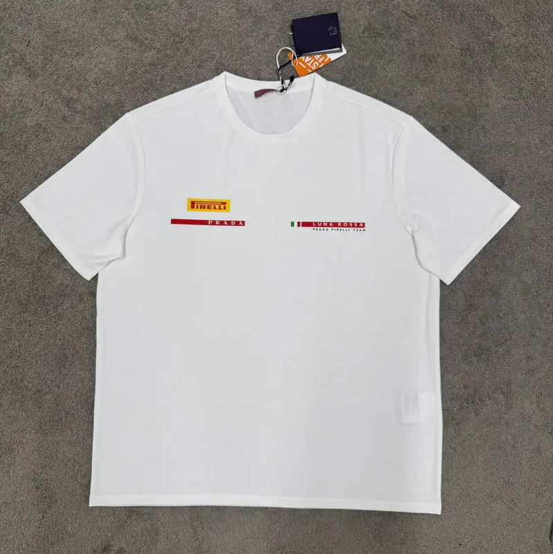 Prada Prada White Cotton T-Shirt for Men Size US L / EU 52-54 / 3 - 1 Thumbnail