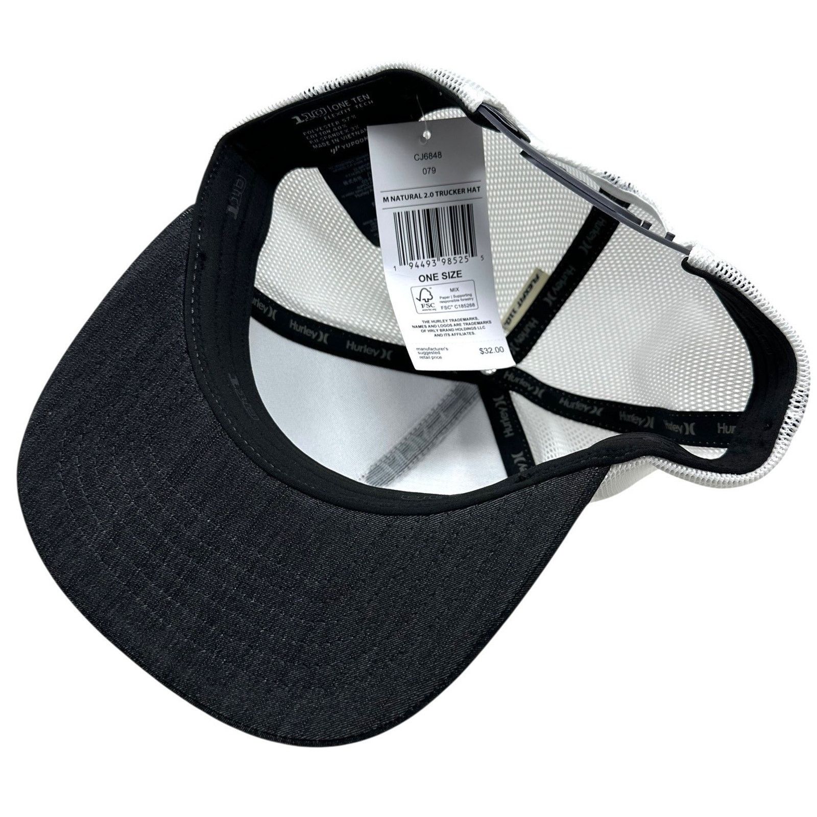 Hurley Hurley Men's Trucker Hat Natural 2.0 Mesh Snapback Cap Size ONE SIZE - 4 Thumbnail