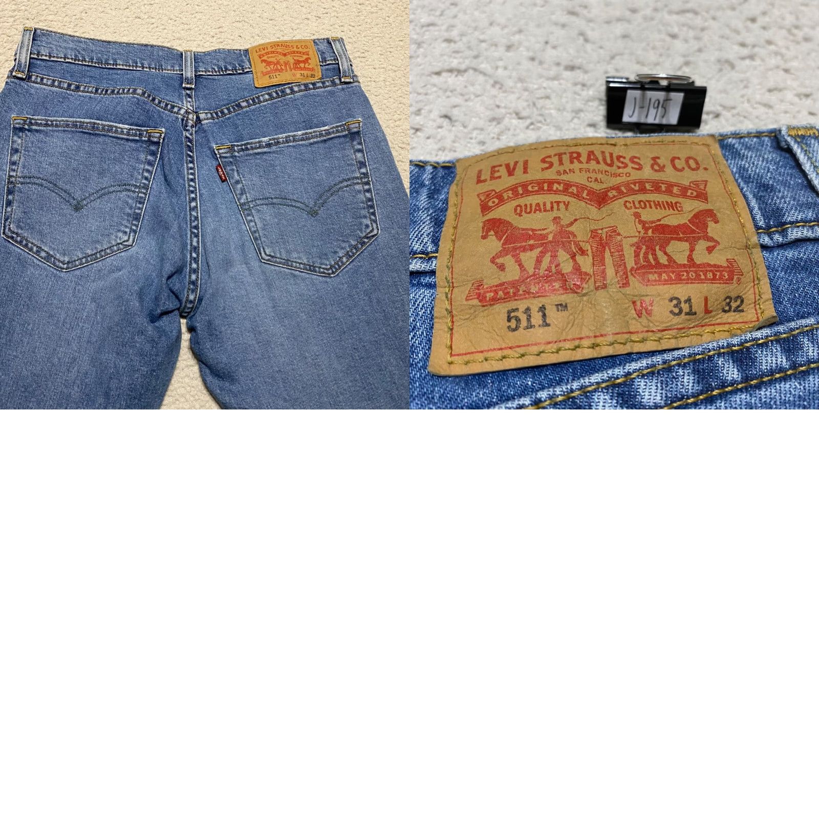 Levi's Levi's 511 Mens Jeans 31x32 Blue Denim Straight Medium Wash Slim Fit Distress Size US 30 / EU 46 - 9 Thumbnail