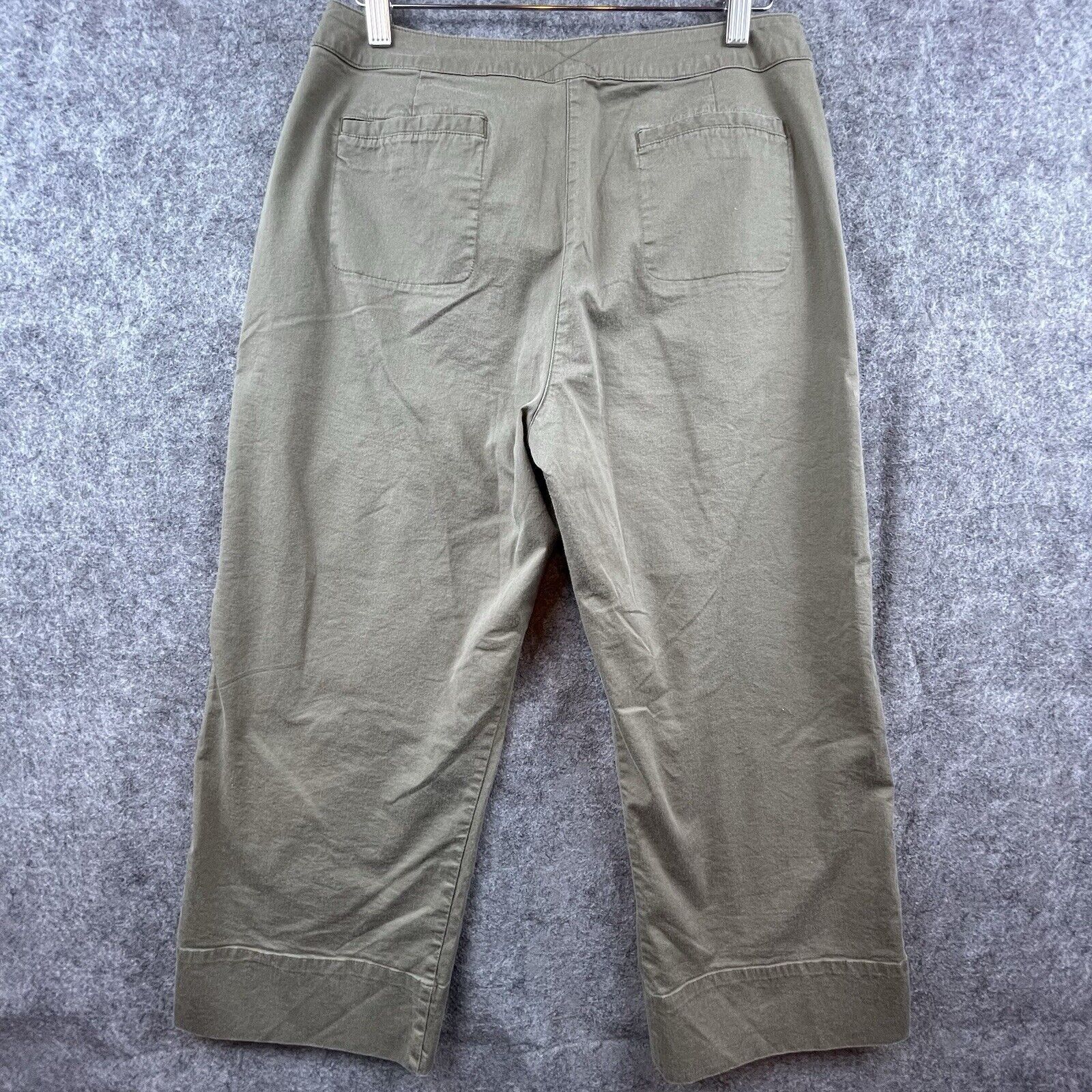 Chicos Chico's Design Pants Womens 1 Small Olive Straight Crop Wide Size 29" - 2 Thumbnail