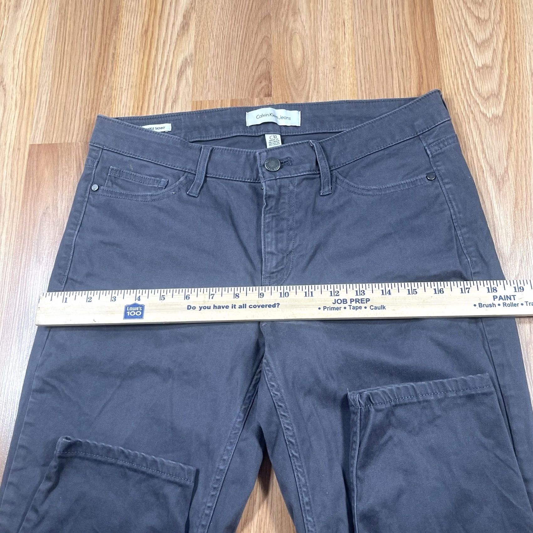 Calvin Klein Calvin Klein Jeans Womens 10 Gray Ankle Skinny Stretch Mid Rise Dark Wash Denim Jeans Women Slim Stretch Size 32" / US 10 / IT 46 - 5 Thumbnail