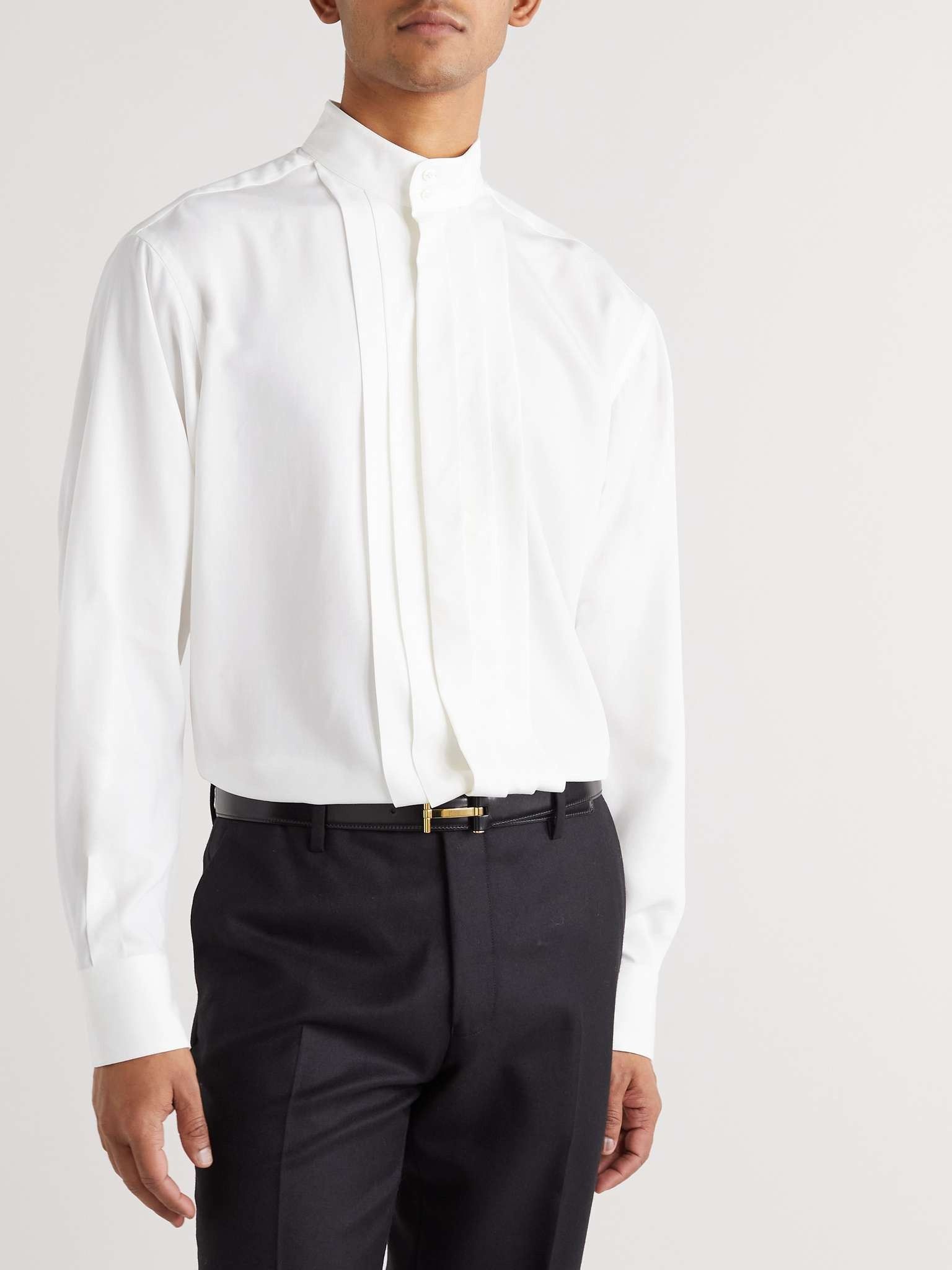 Tom Ford o1loc1c1224 94YQGM Tuxedo Shirt in White Size US M / EU 48-50 / 2 - 2 Thumbnail