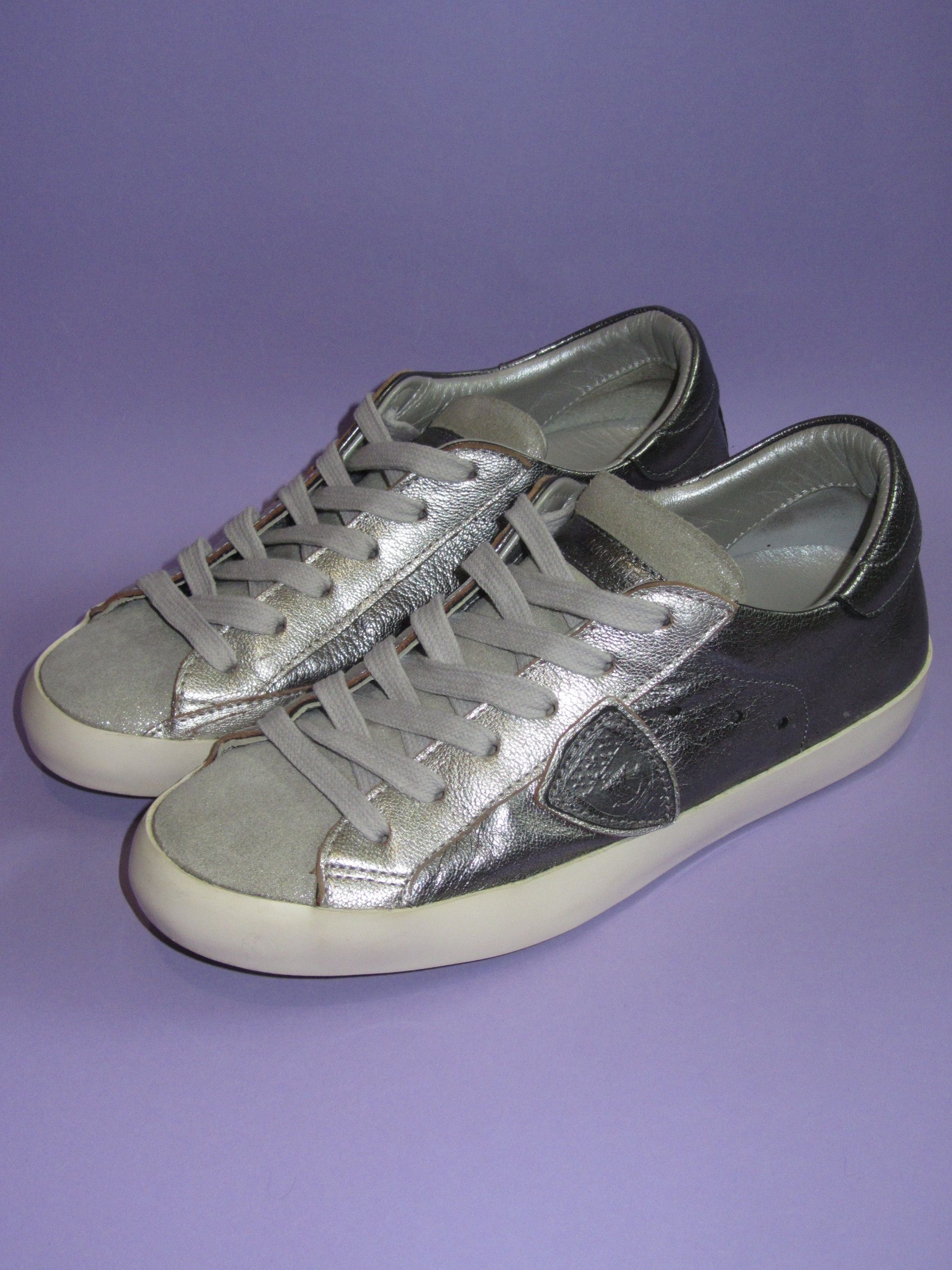 Philippe Model Philippe Model Paris Low Silver Leather Sneakers Size EU 36 Size US 6 / IT 36 - 3 Thumbnail