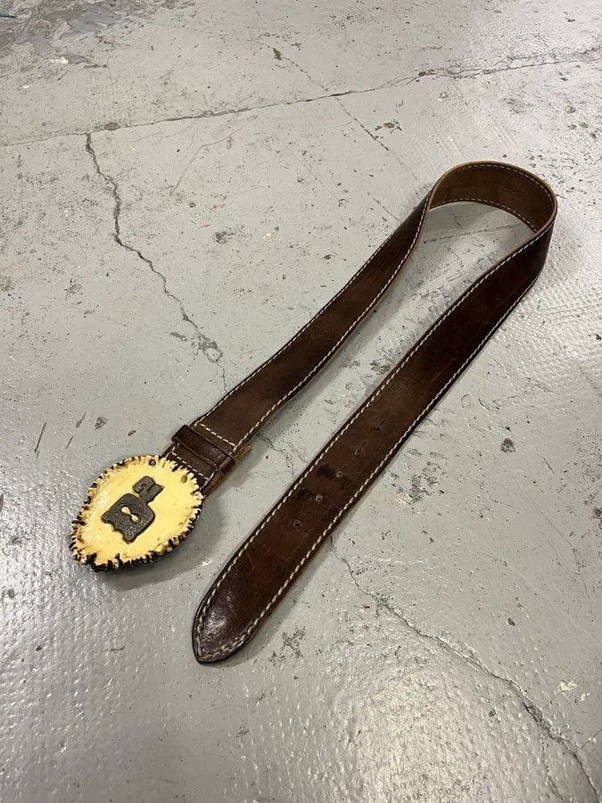 Dsquared2 2000s Dsquared2 Trunk Wood Buckle Brown Leather Belt Size ONE SIZE - 3 Thumbnail