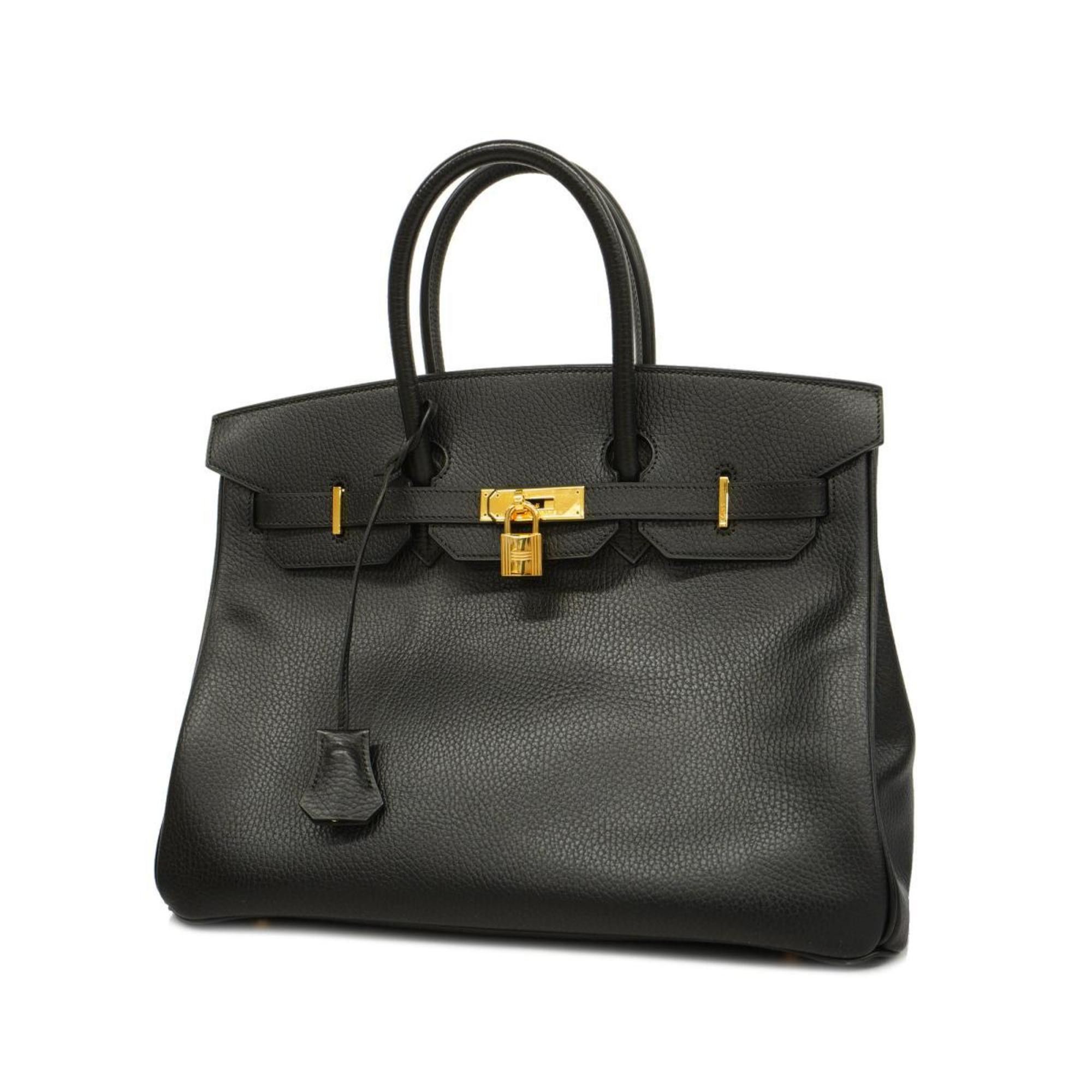 image of Hermes Handbag Birkin 35 D Engraved Ardennes Black Ladies, Women's