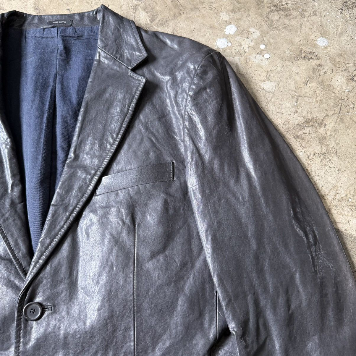 Jil Sander Jil Sander - Raf Simons - Archive Leather 2B Blazer Jacket Size US L / EU 52-54 / 3 - 4 Thumbnail